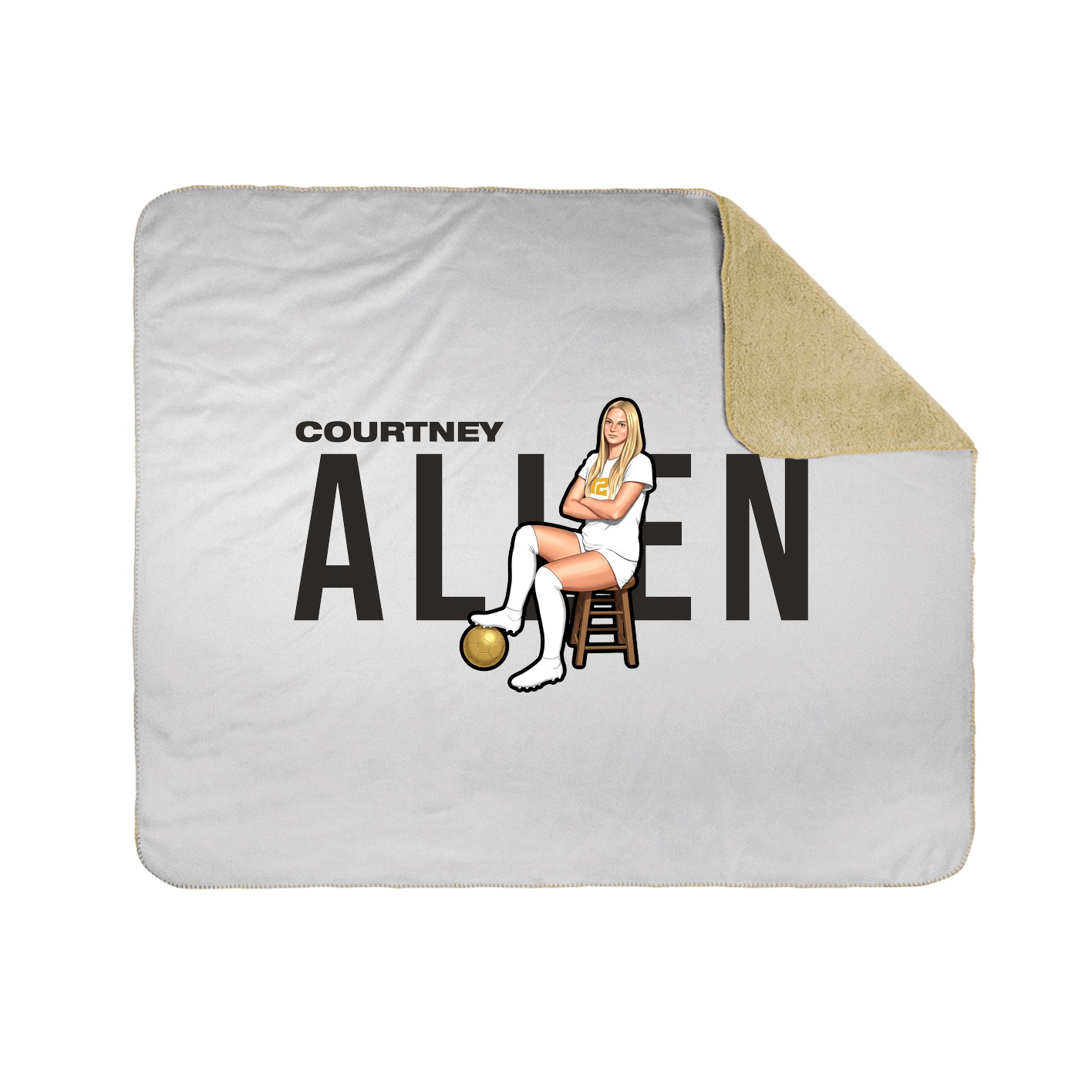 Throw Blanket — Player Name in White