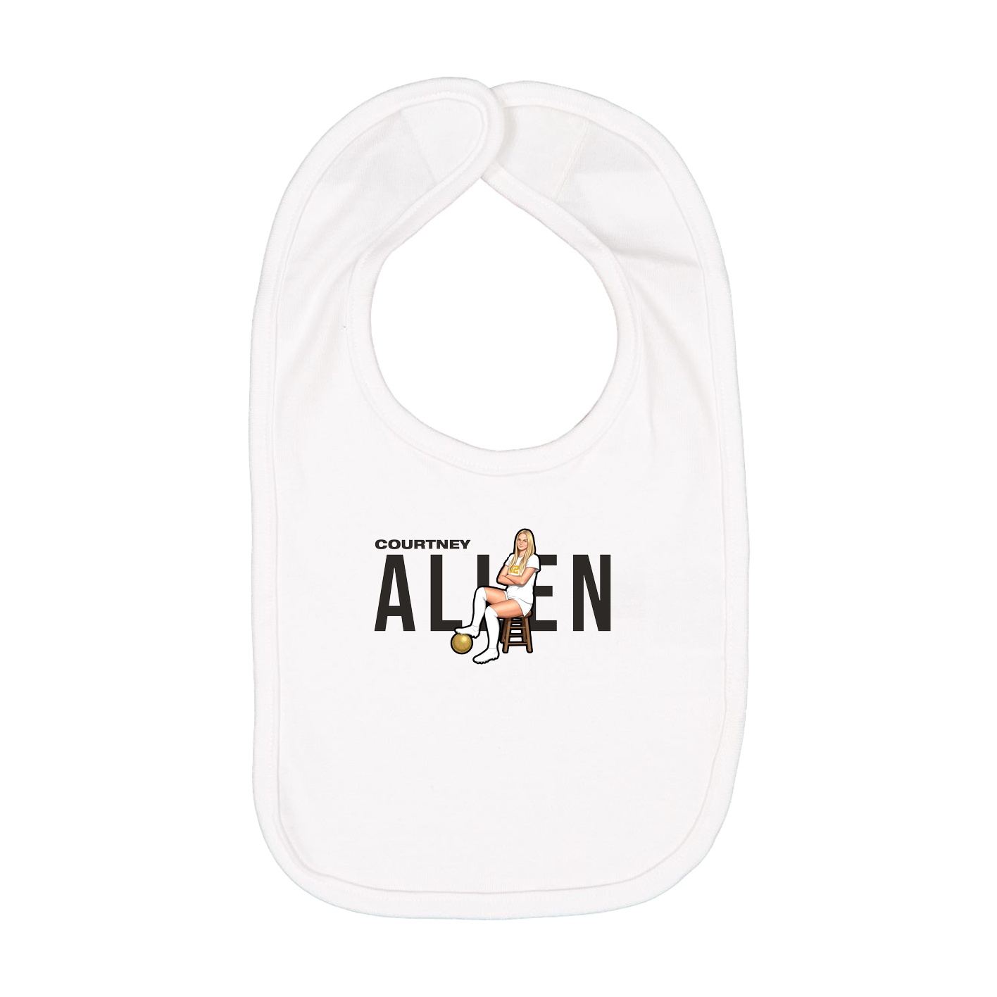 Infant Bib — Player Name in White