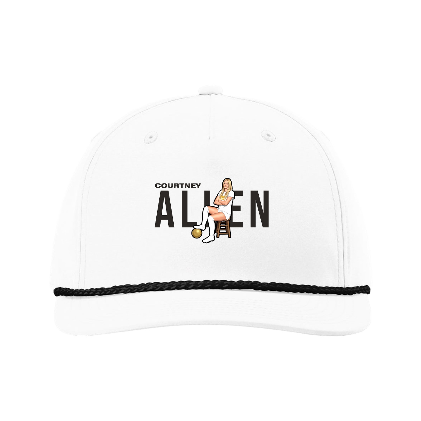 Five-Panel Classic Rope Cap — Player Name in White