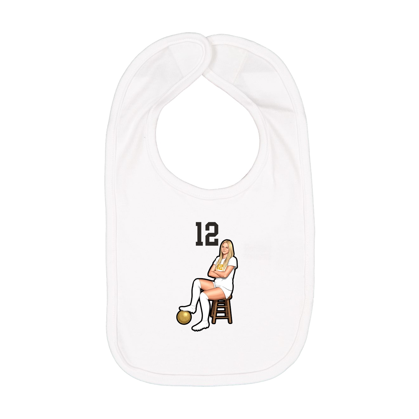 Infant Bib — Number Top in White