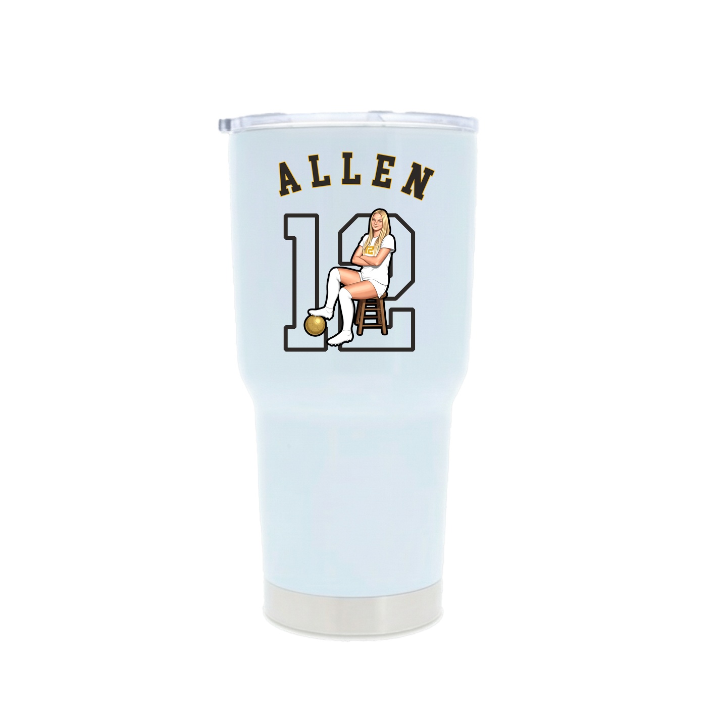 30oz Stainless Steel Tumbler — Shirsey Arch in White