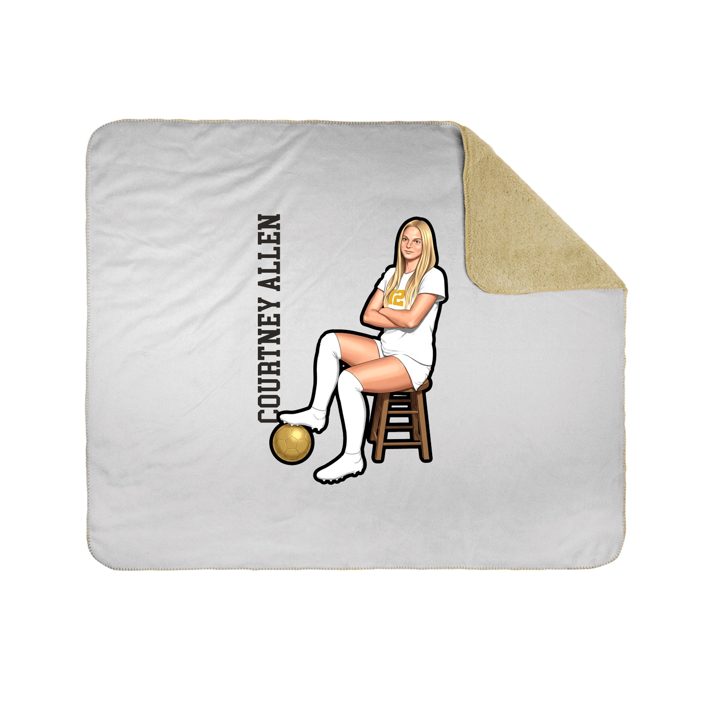 Throw Blanket — Name Vertical in White