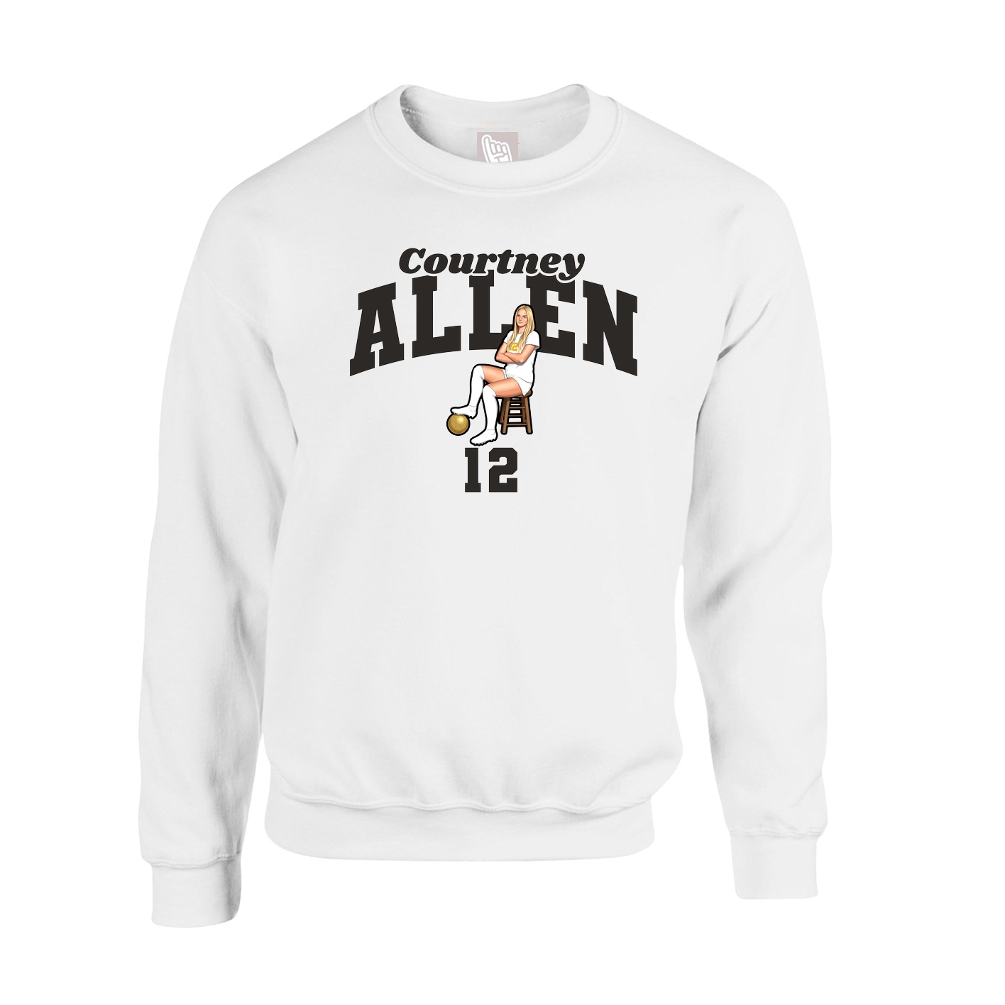 Fleece Crew — Signature Arch in White