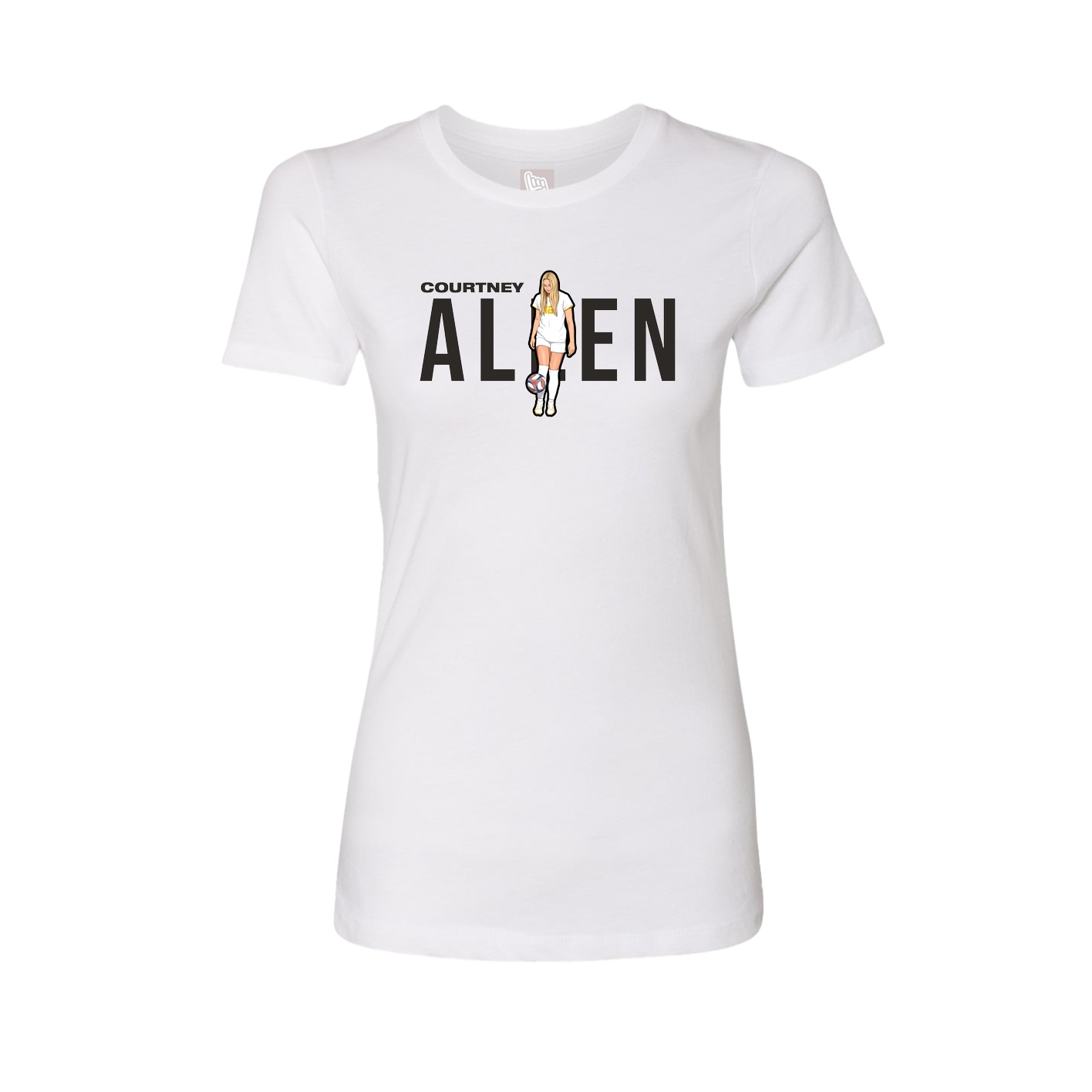 Fitted Women's Tee — Player Name in White