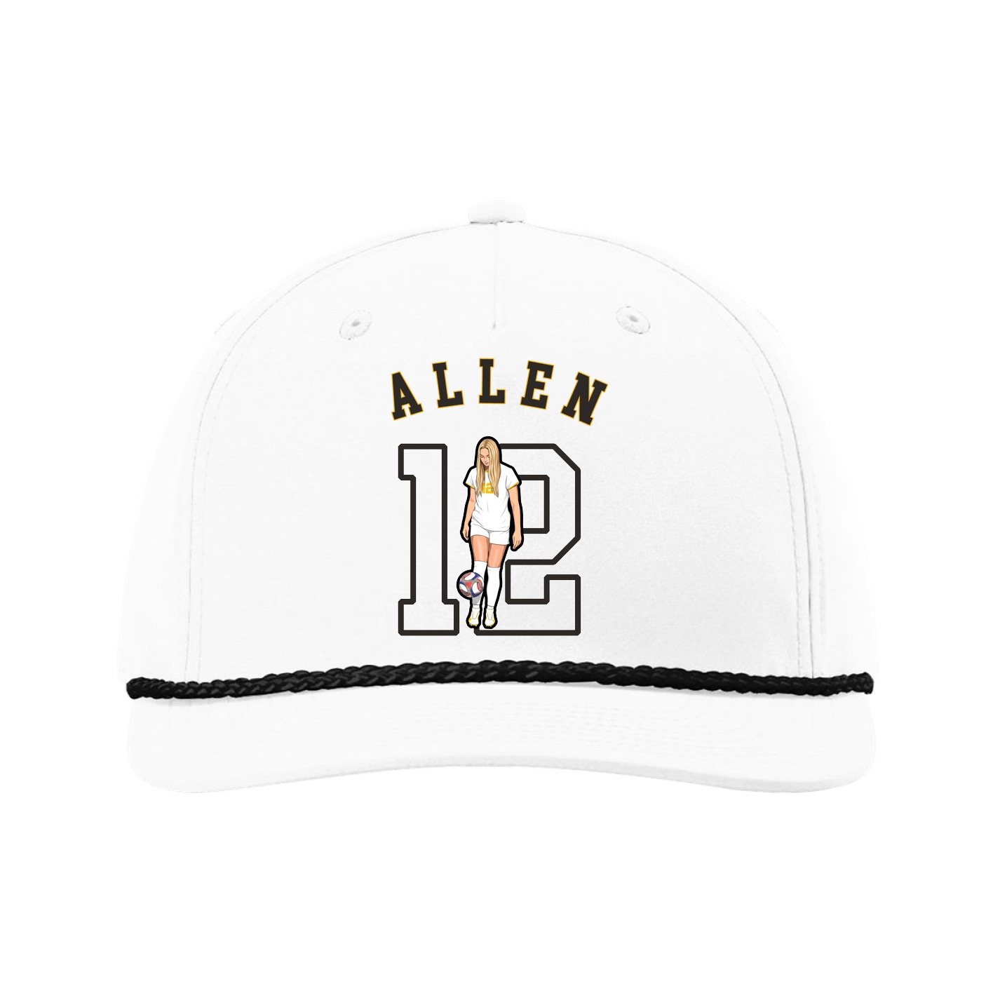 Five-Panel Classic Rope Cap — Shirsey Arch in White