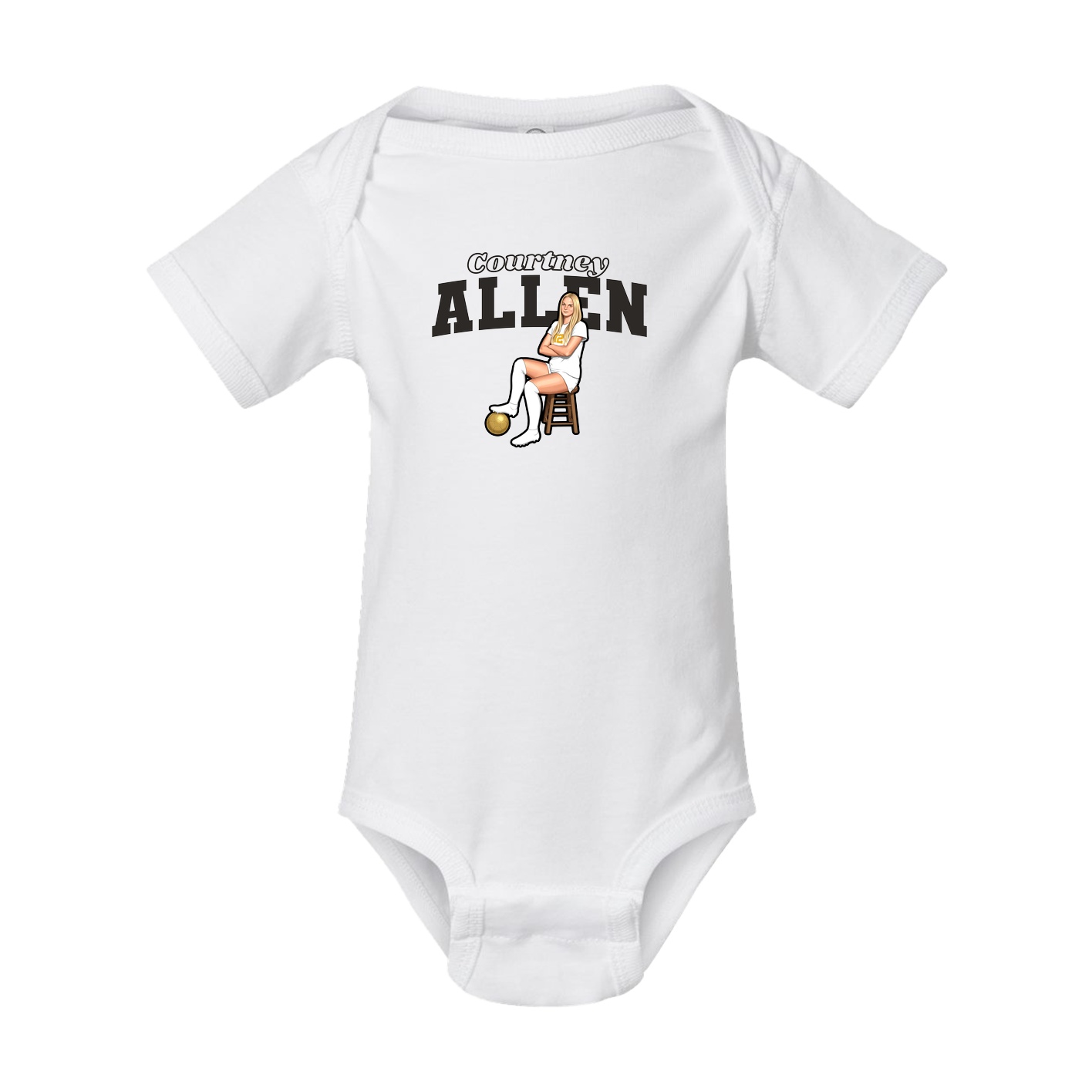 Baby Onesie — Name Arch in White