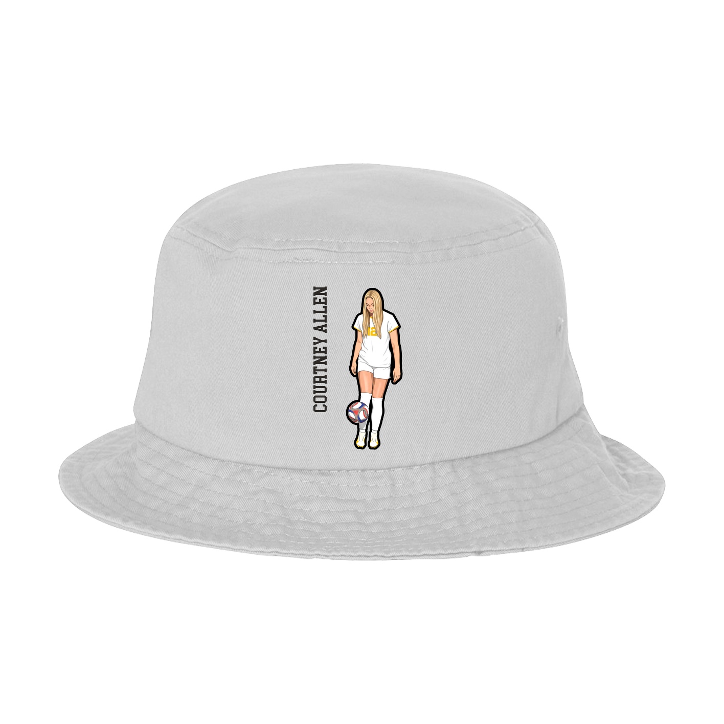 Bucket Cap — Name Vertical in White