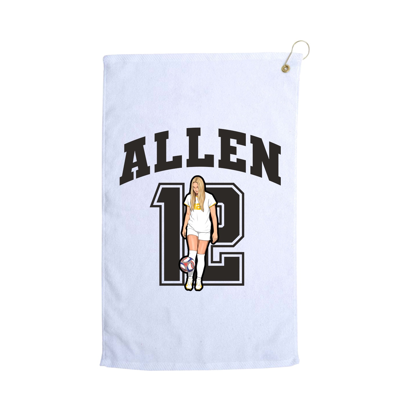 Golf Towel — Number in White