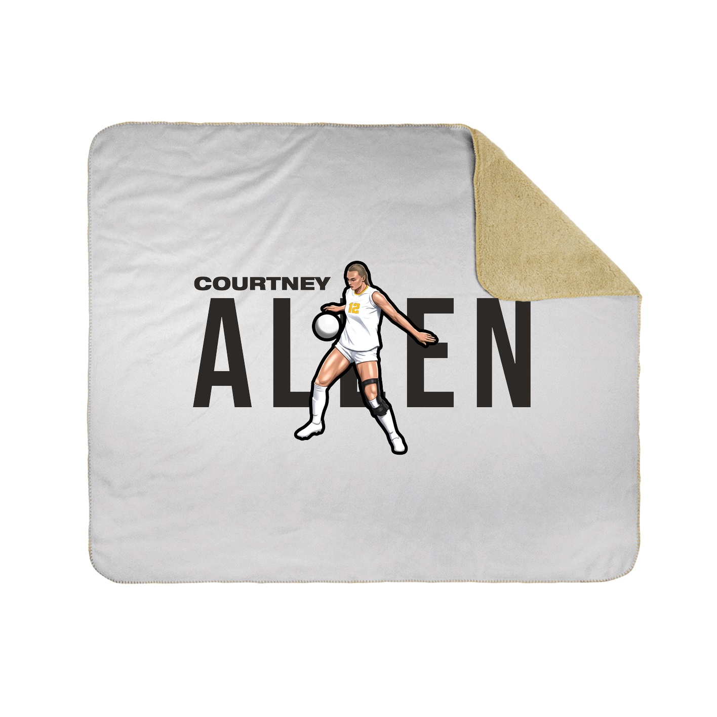 Throw Blanket — Player Name in White