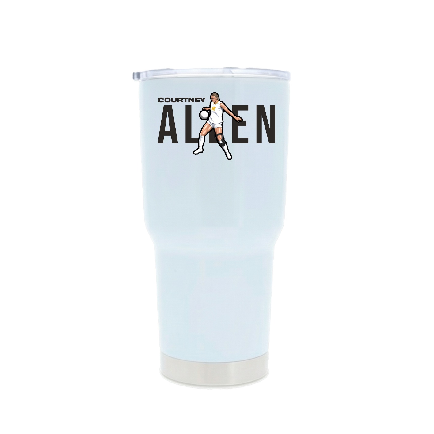 30oz Stainless Steel Tumbler — Player Name in White