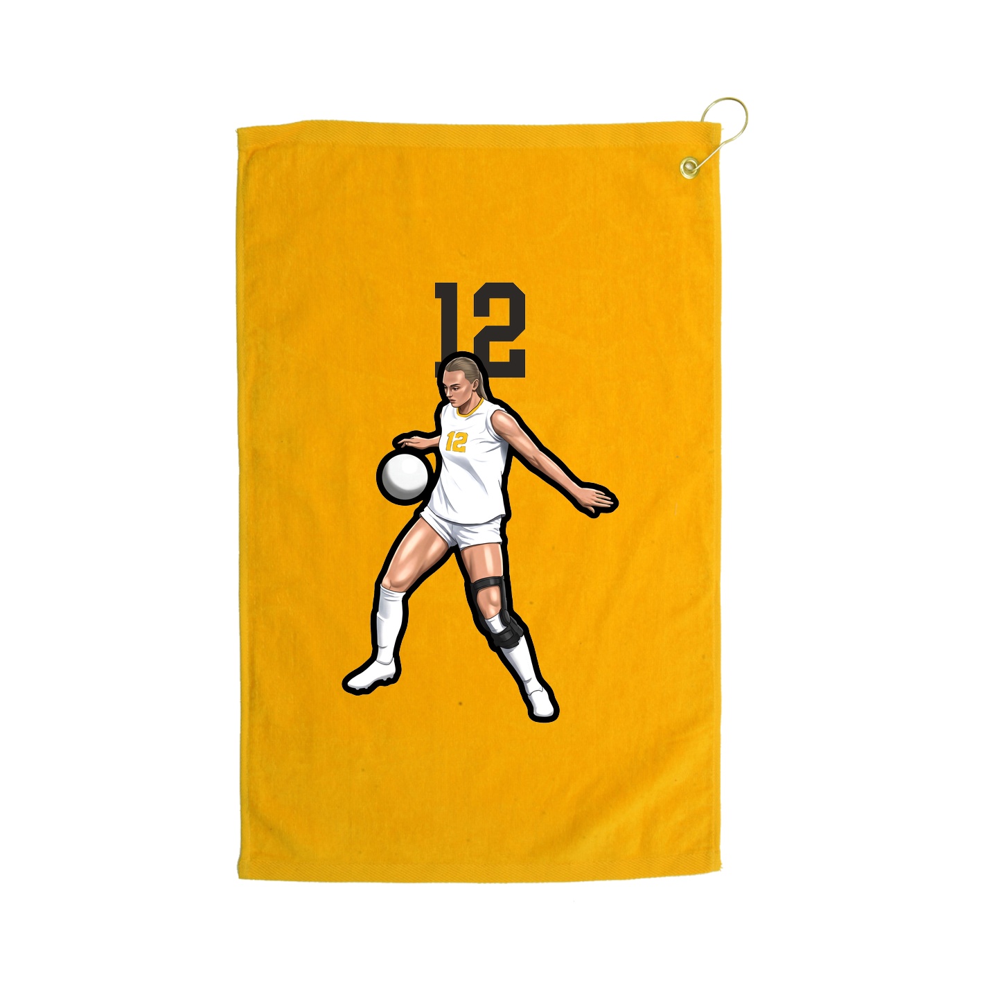 Golf Towel — Number Top in Gold