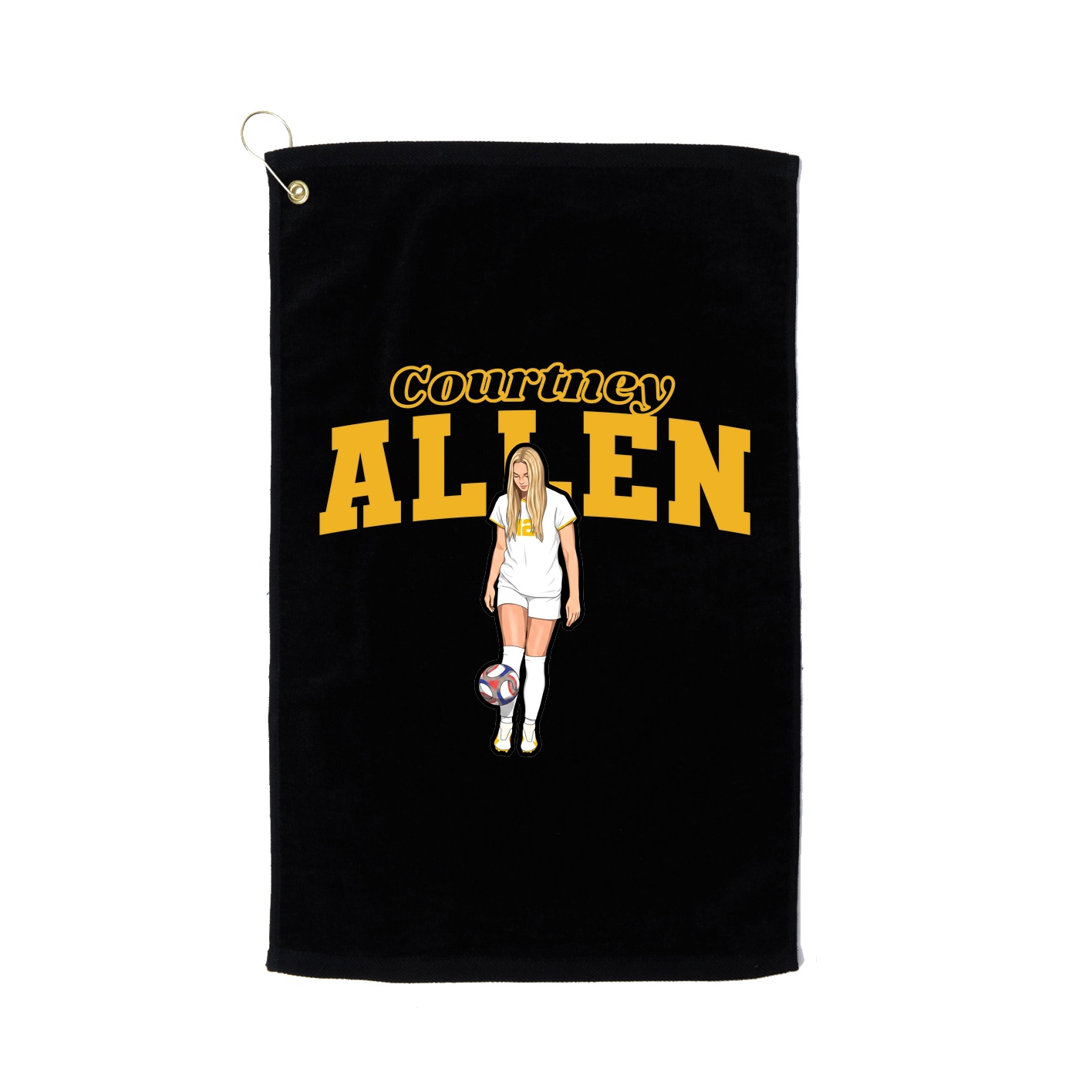 Golf Towel — Name Arch in Black