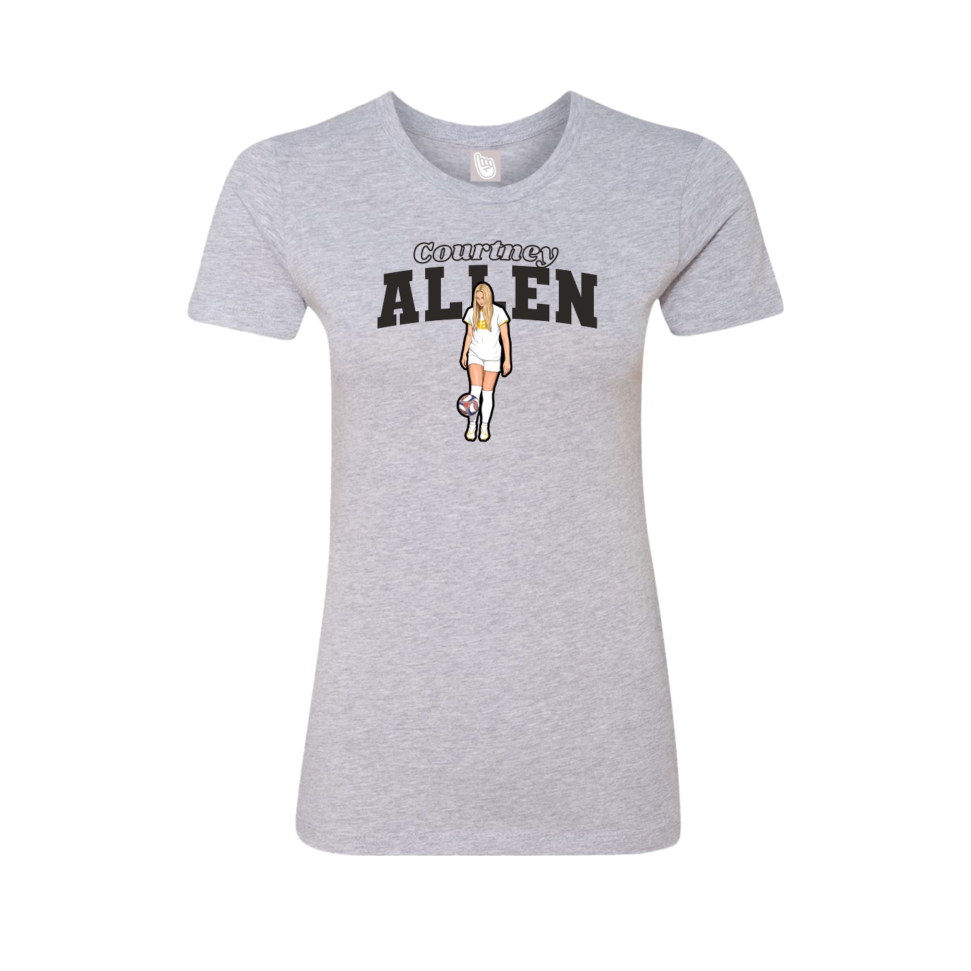 Fitted Women's Tee — Name Arch in Grey