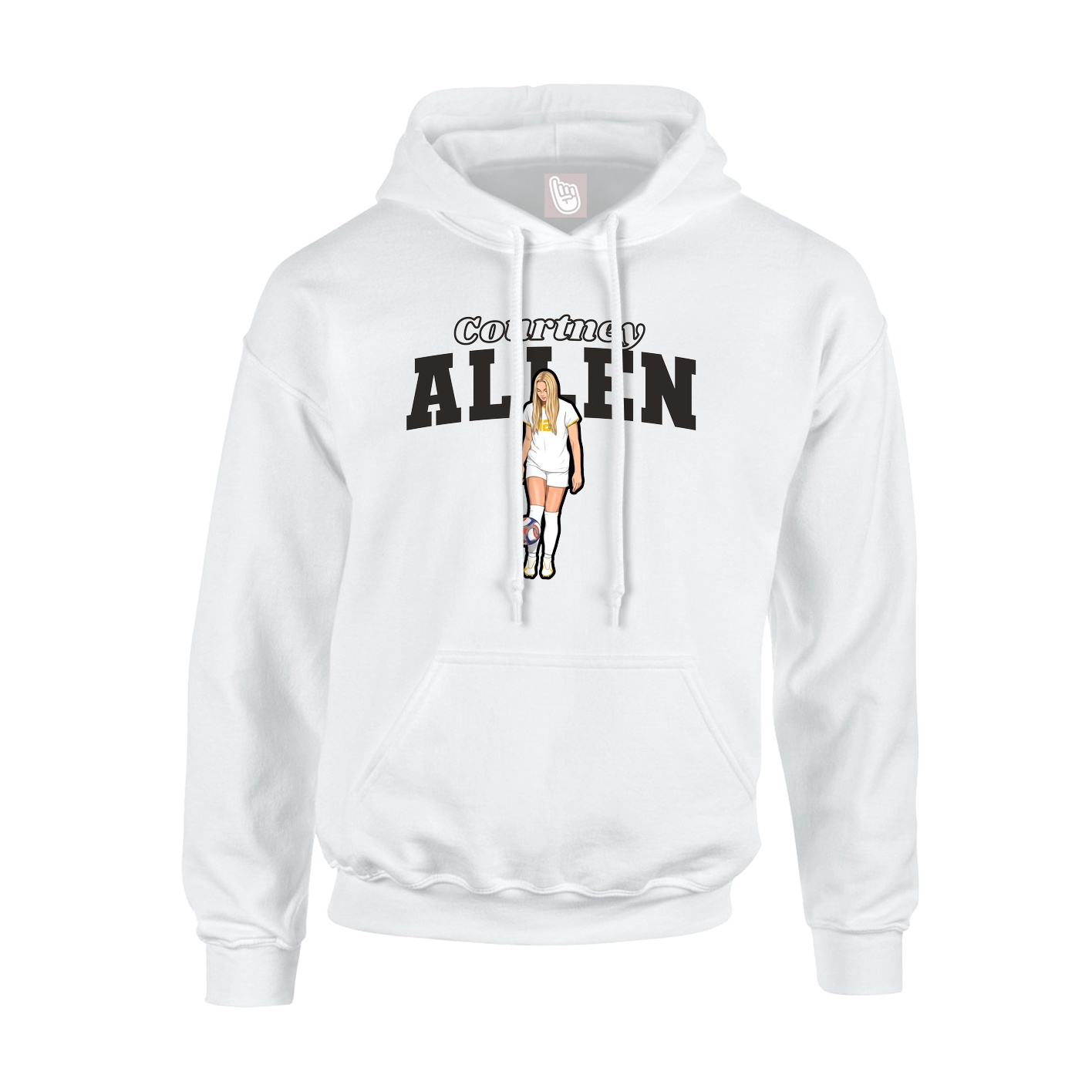 Youth Hoodie — Name Arch in White