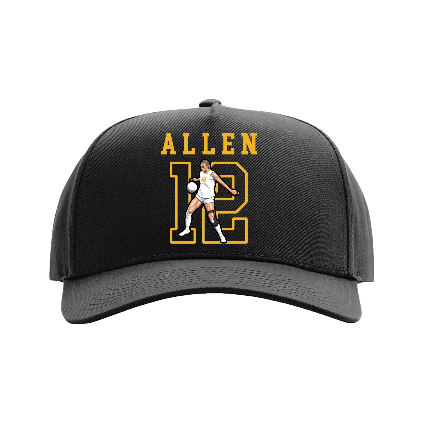 Full Fabric Five-Panel Champ Cap — Shirsey in Black
