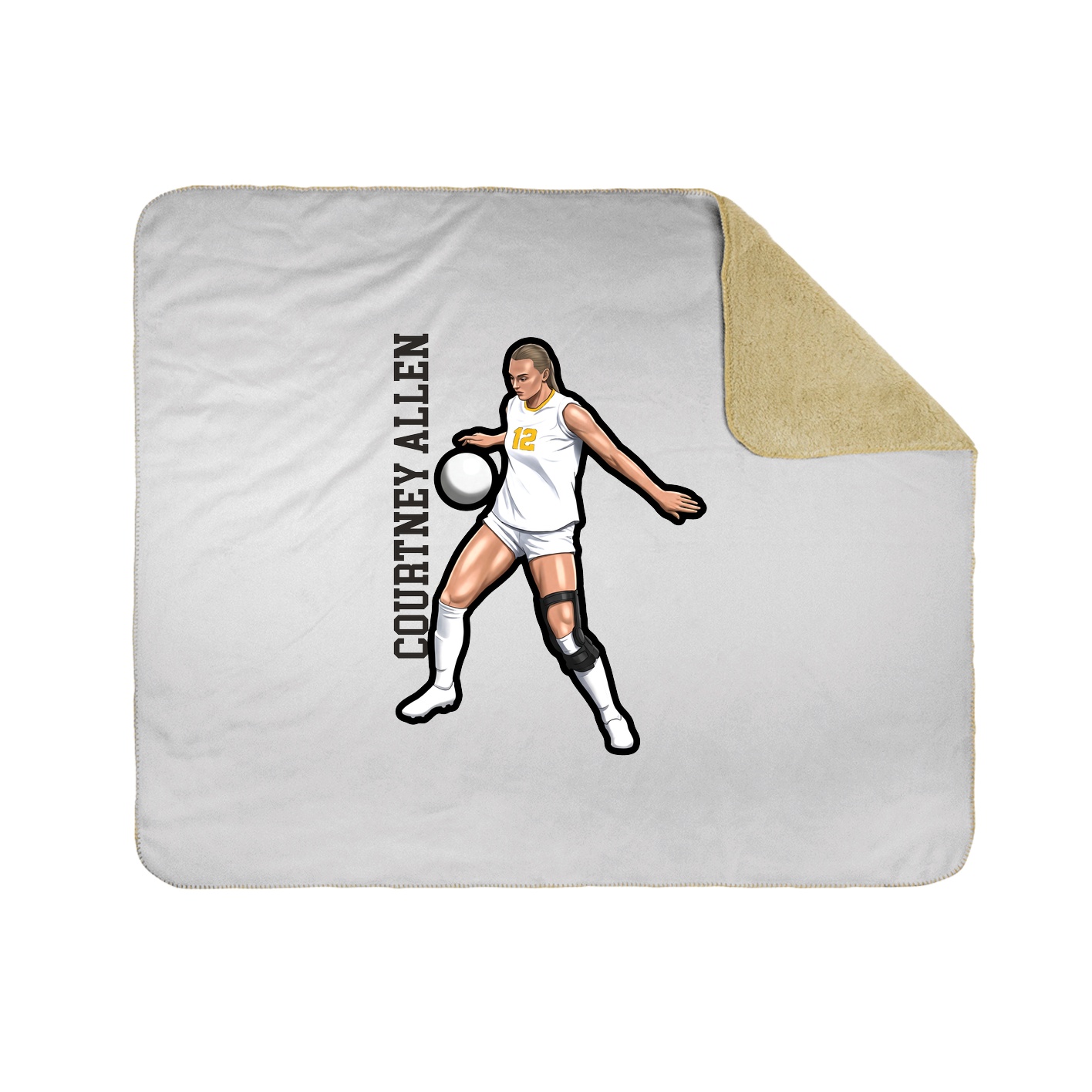 Throw Blanket — Name Vertical in White