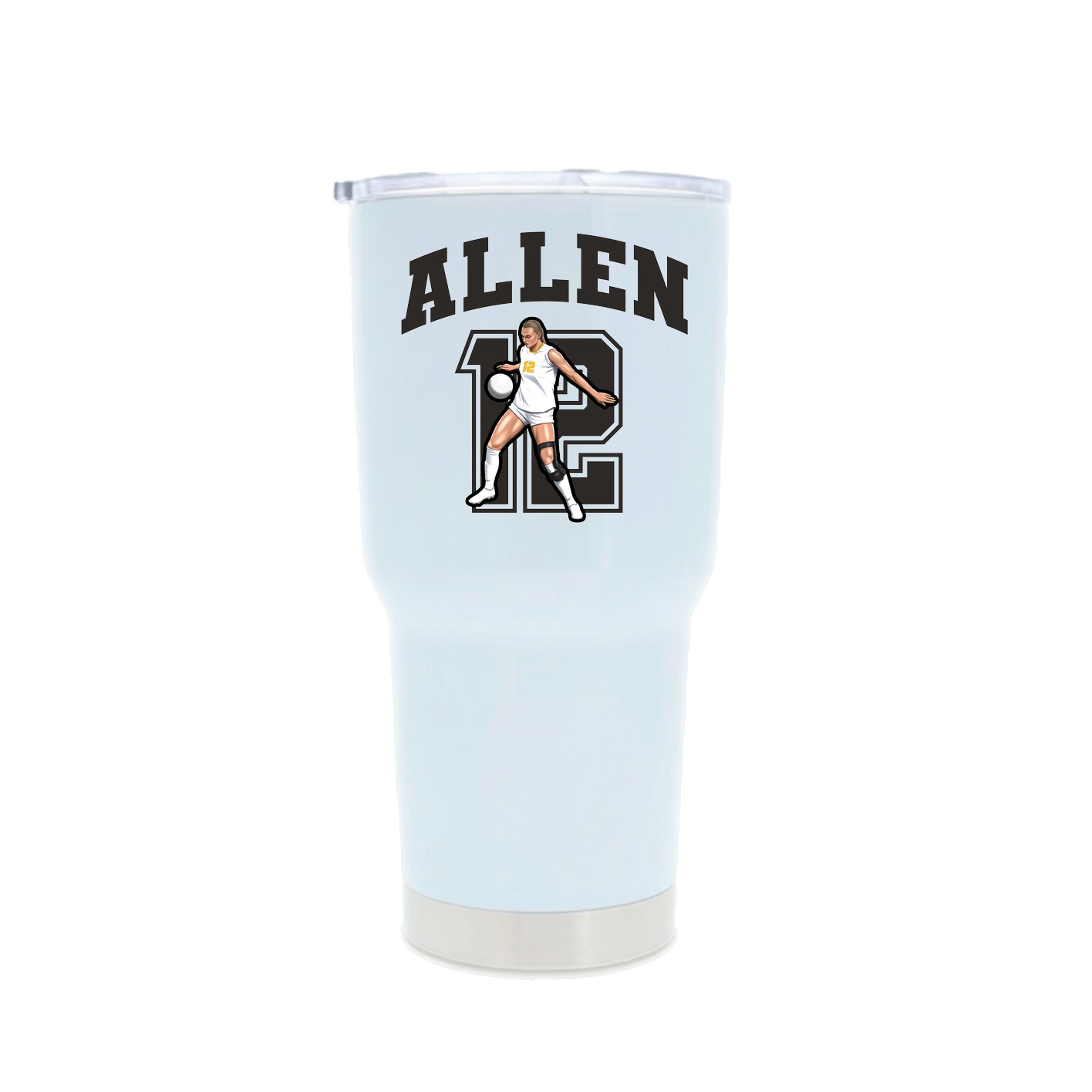 30oz Stainless Steel Tumbler — Number in White