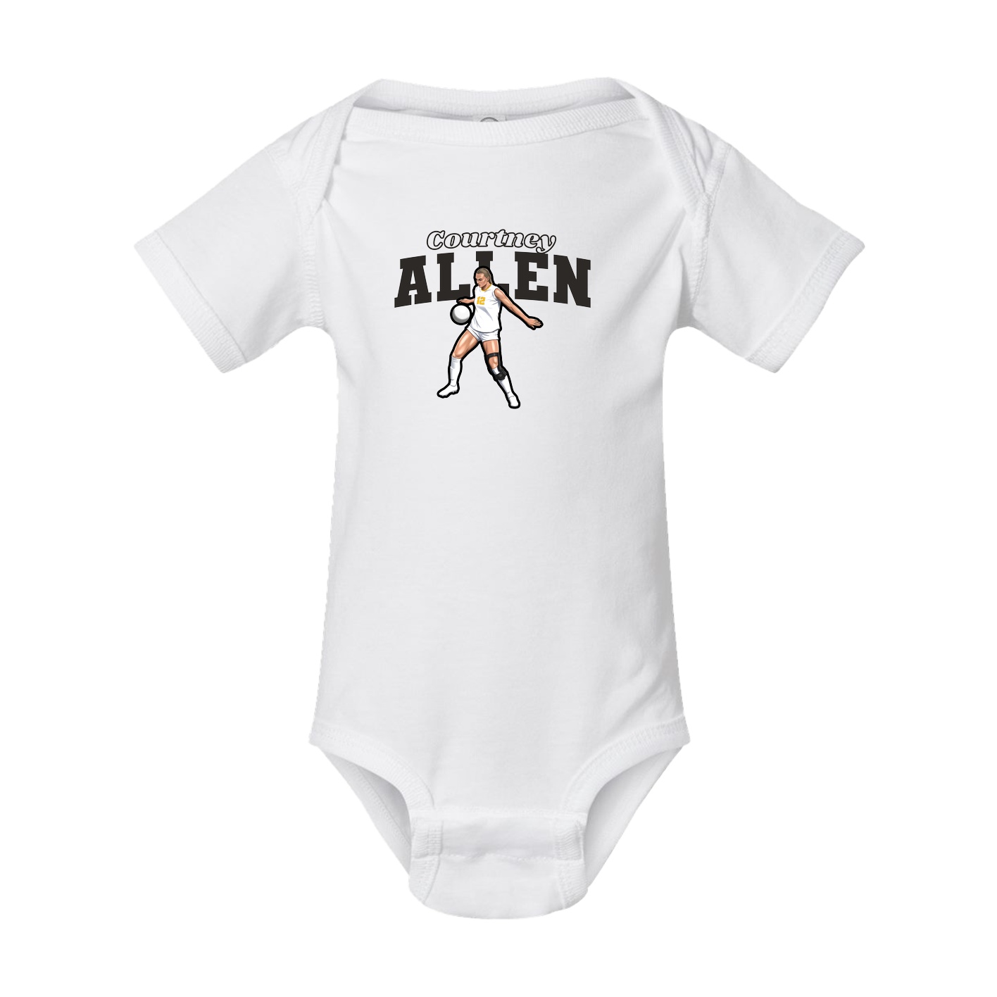 Baby Onesie — Name Arch in White