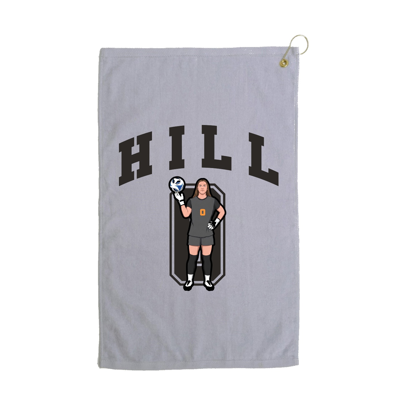 Golf Towel — Number in Grey