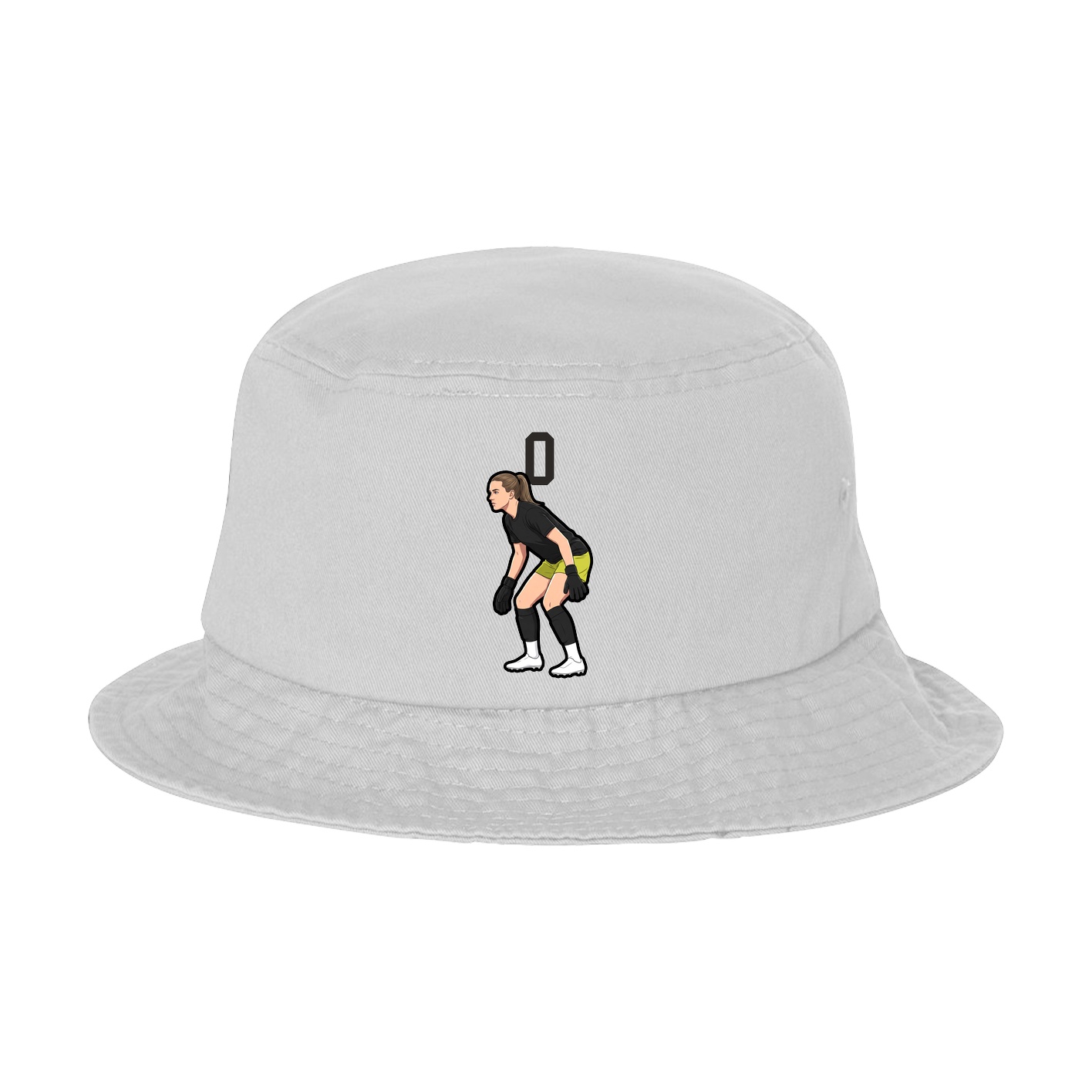 Bucket Cap — Number Top in White