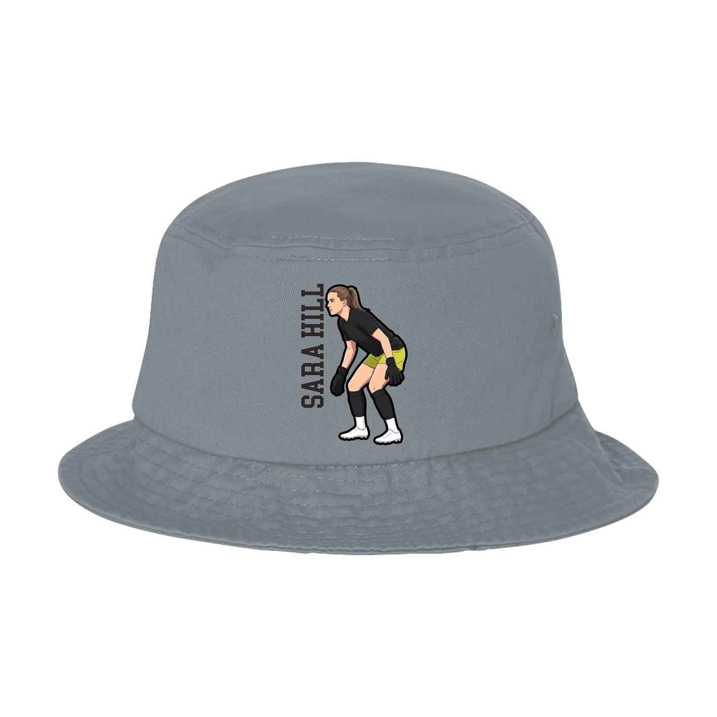 Bucket Cap — Name Vertical in Grey