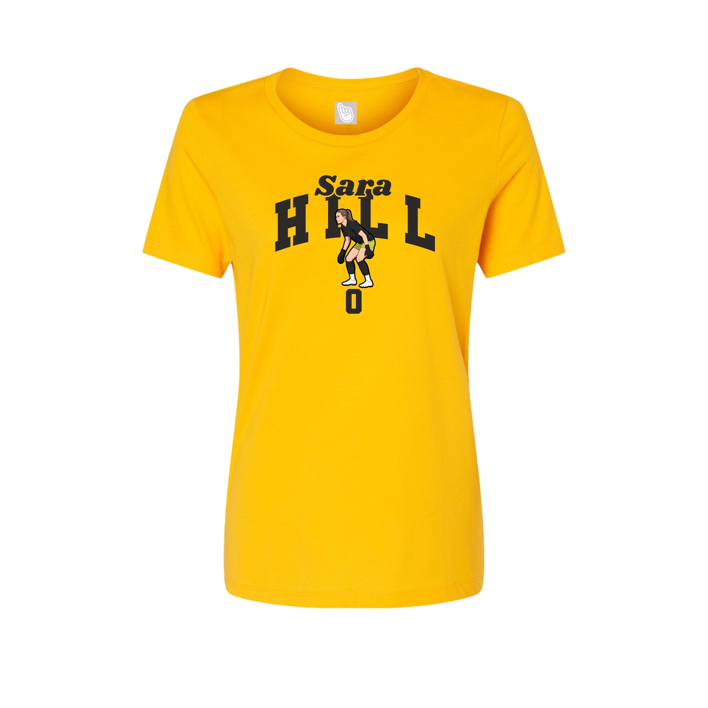 Fitted Women's Tee — Signature Arch in Gold