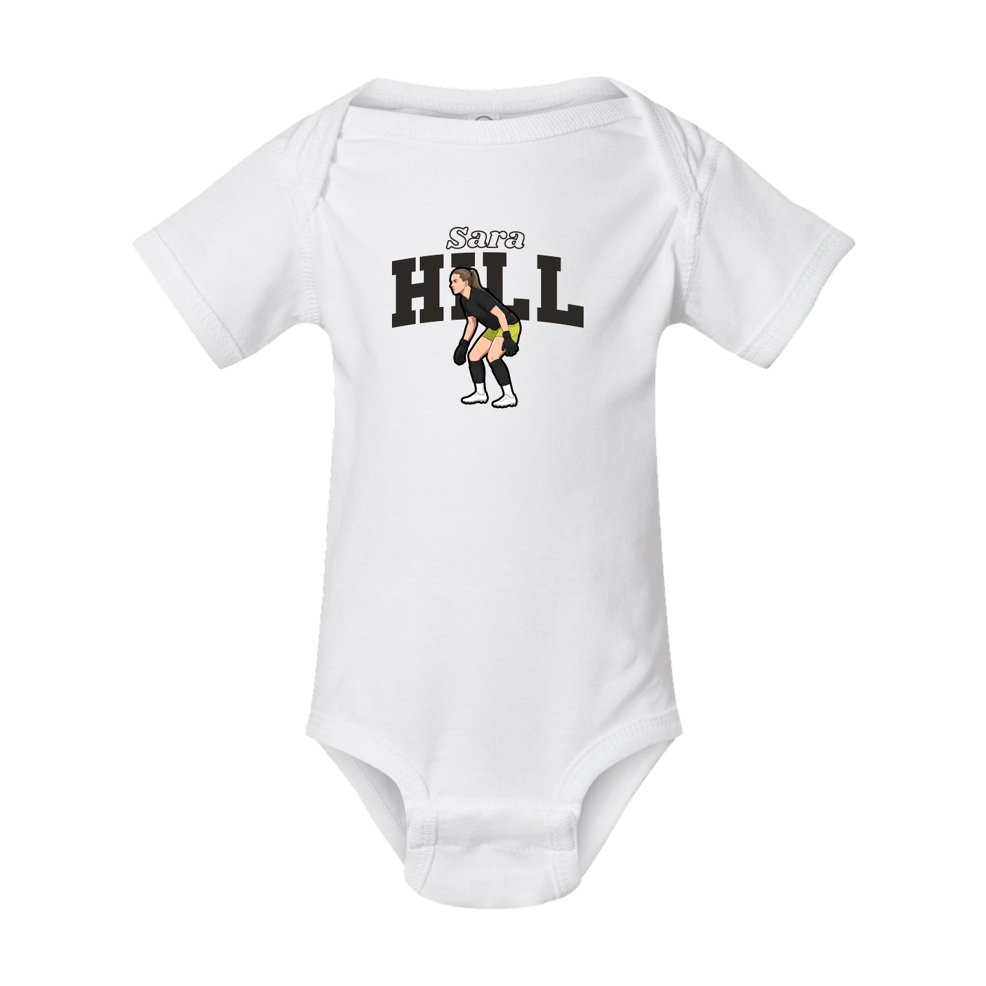 Baby Onesie — Name Arch in White