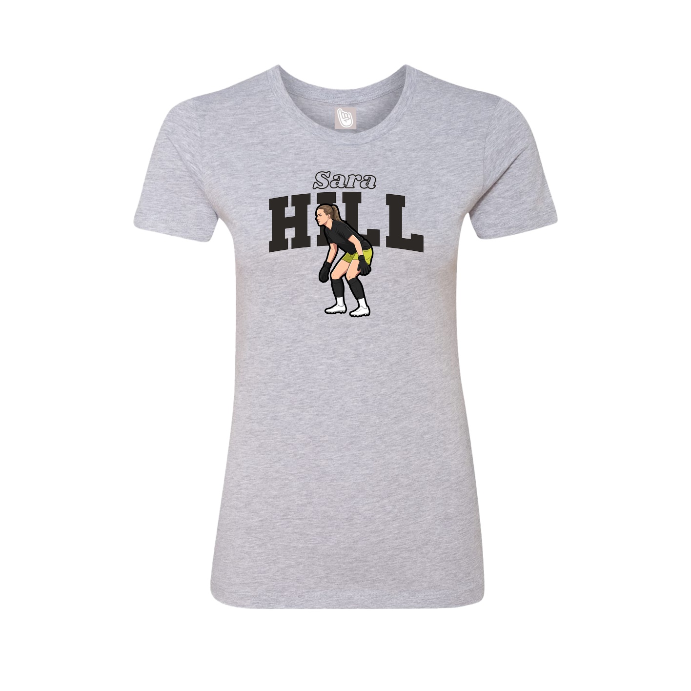 Fitted Women's Tee — Name Arch in Grey