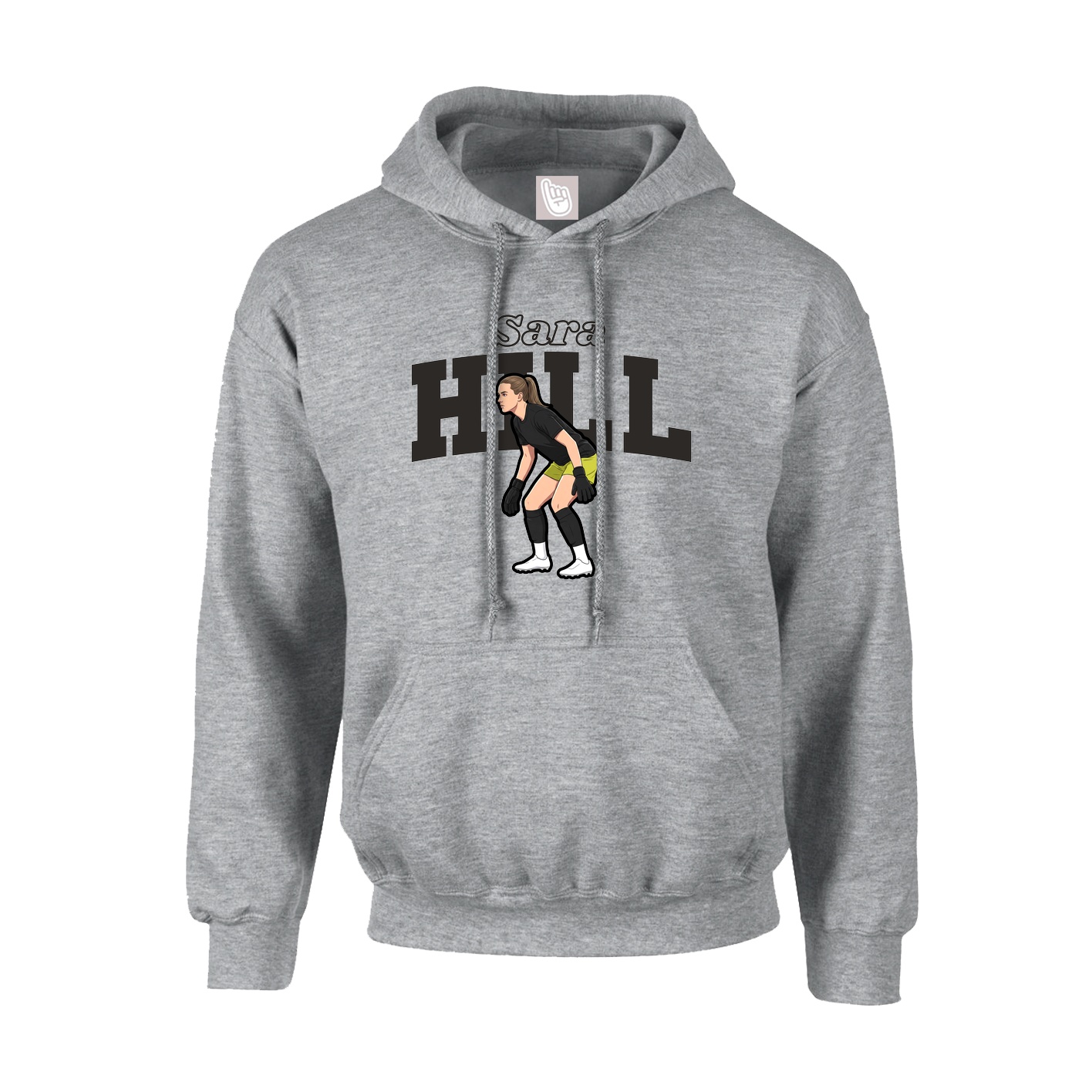 Youth Hoodie — Name Arch in Grey