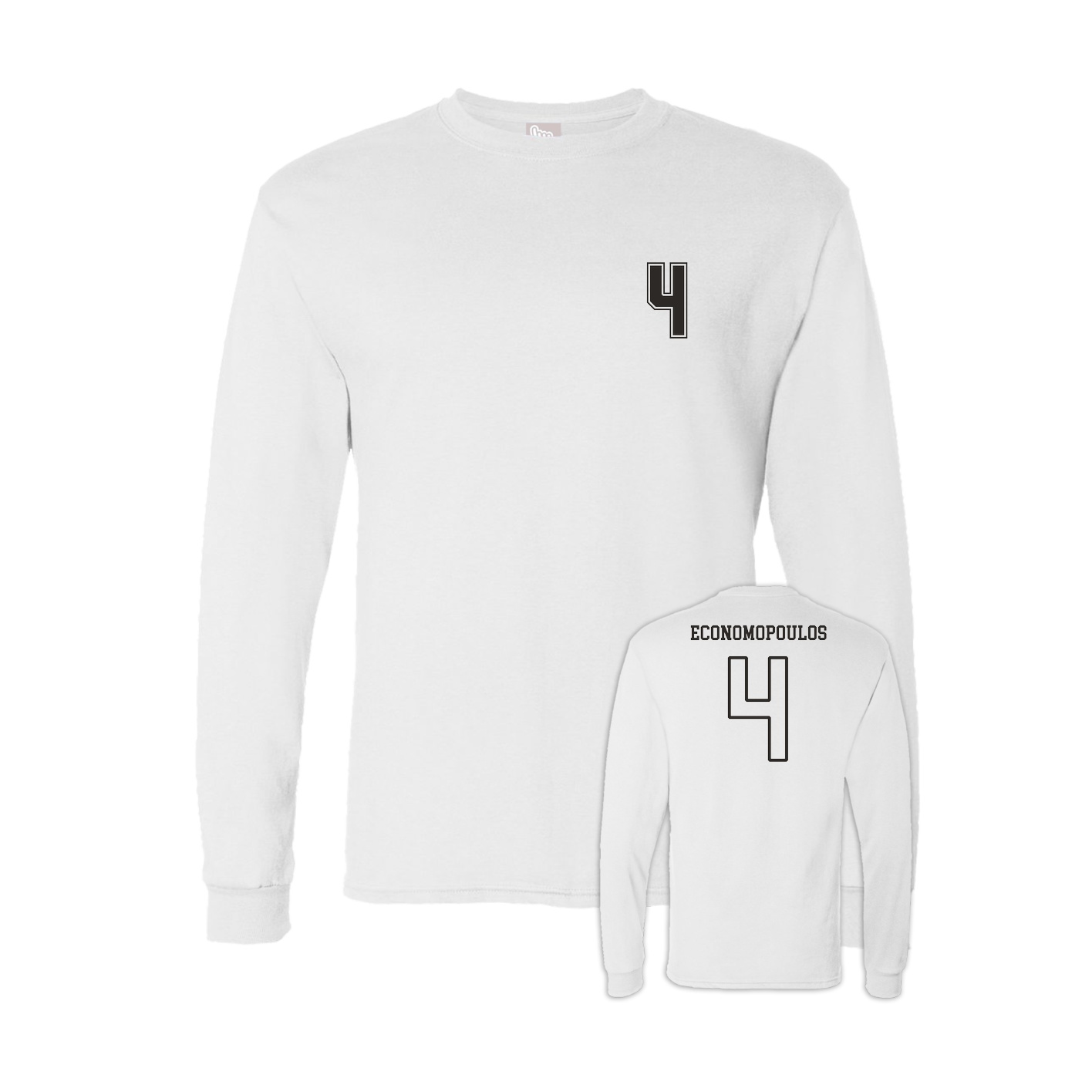 Long Sleeve Tee — Chest Back in White