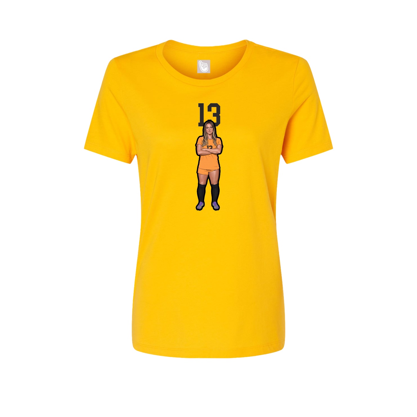 Womens Tee — Number Top in Gold