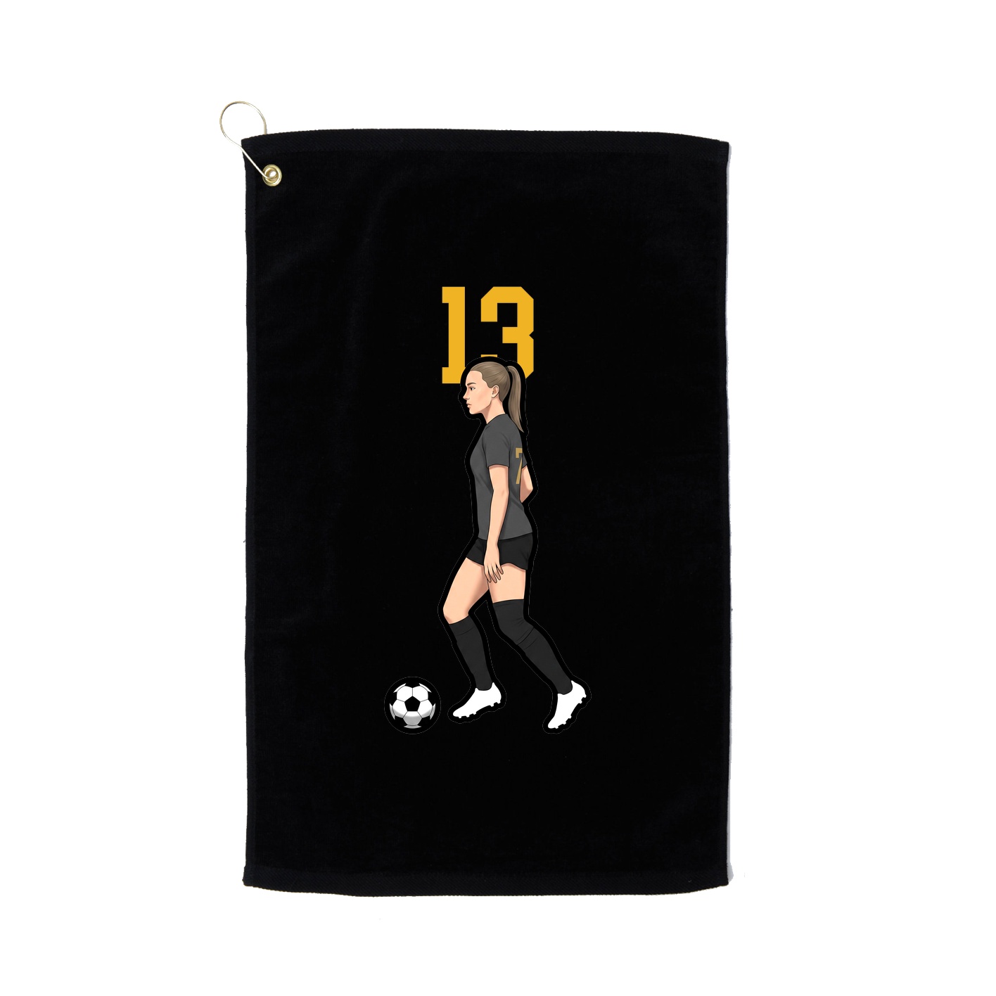 Golf Towel — Number Top in Black