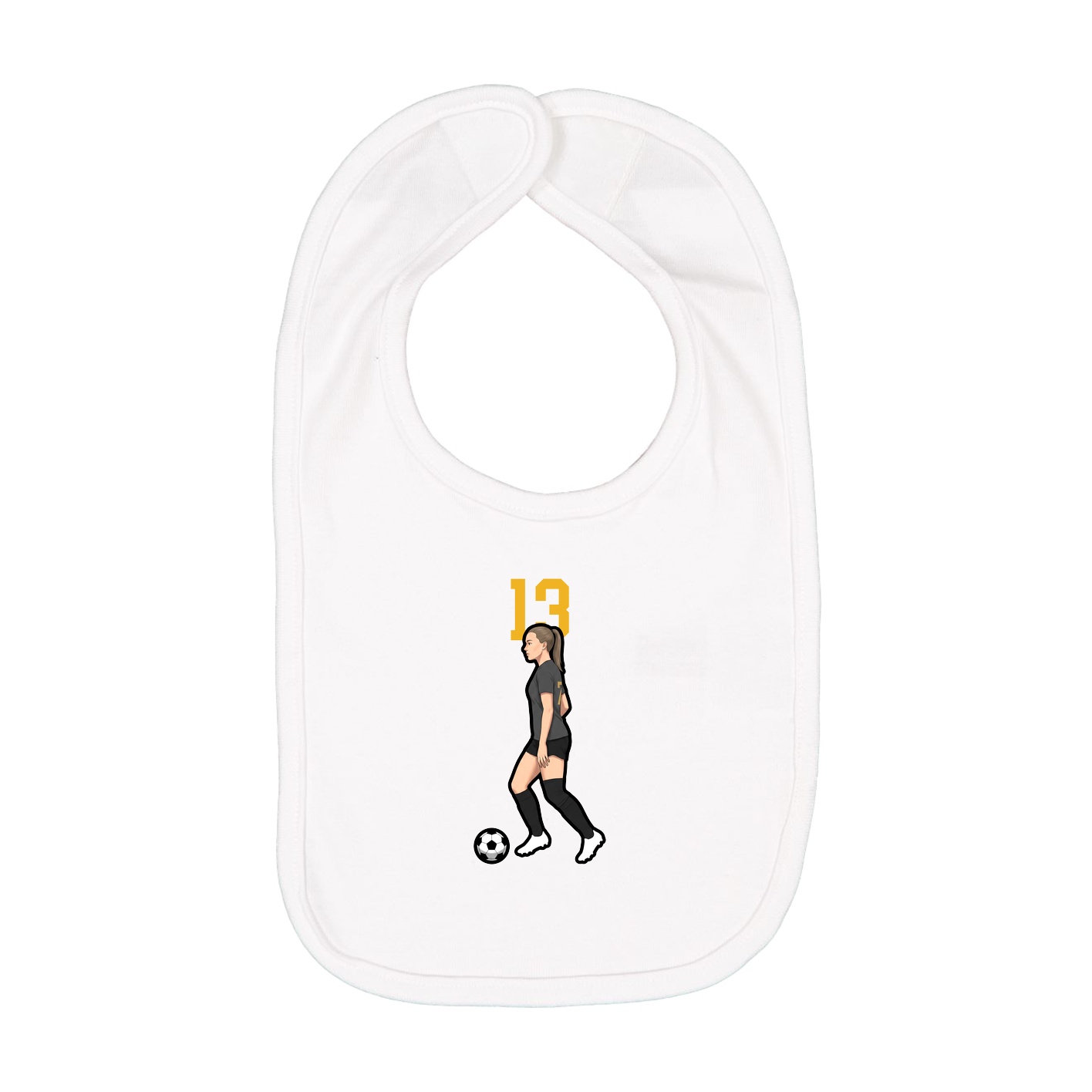 Infant Bib — Number Top in White