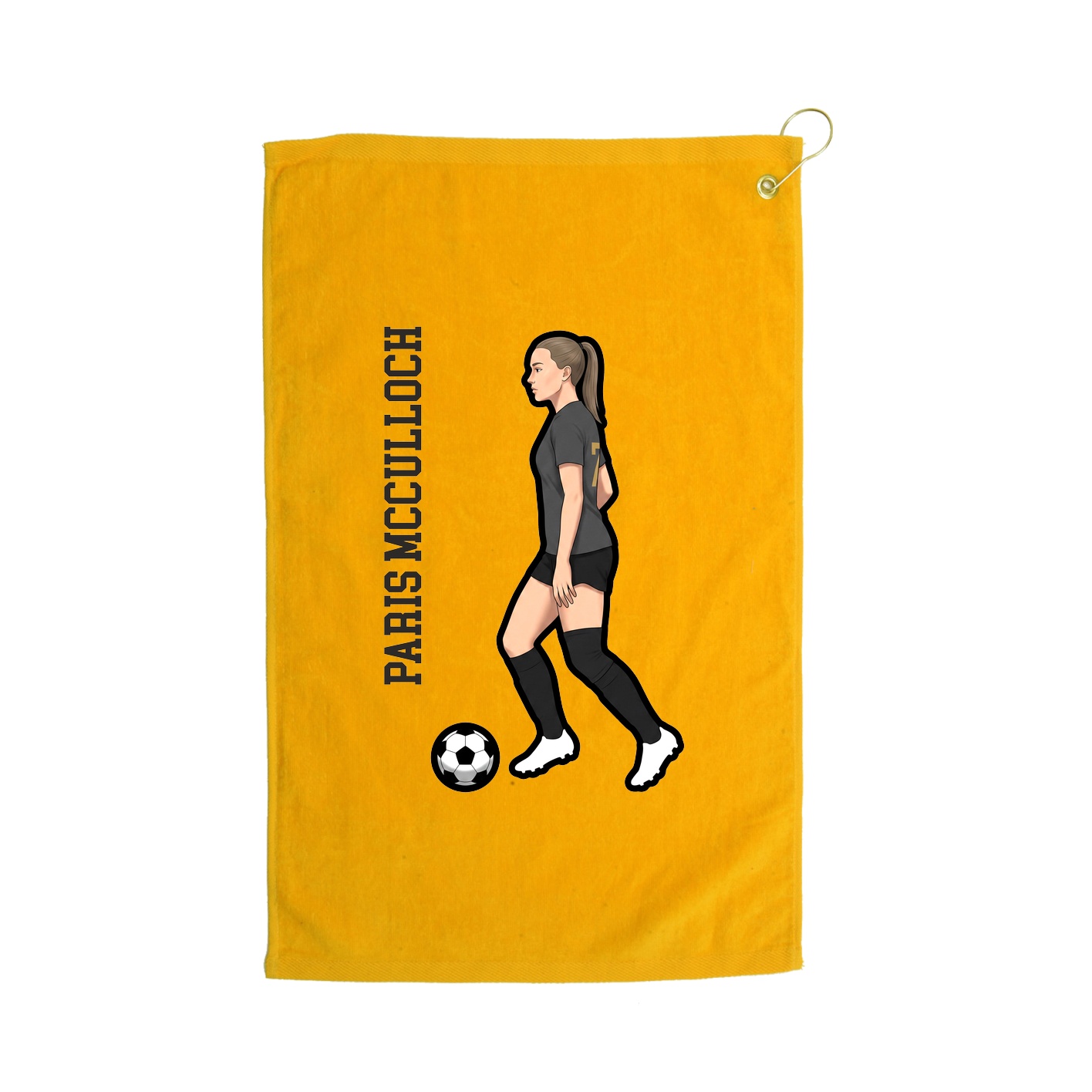 Golf Towel — Name Vertical in Gold