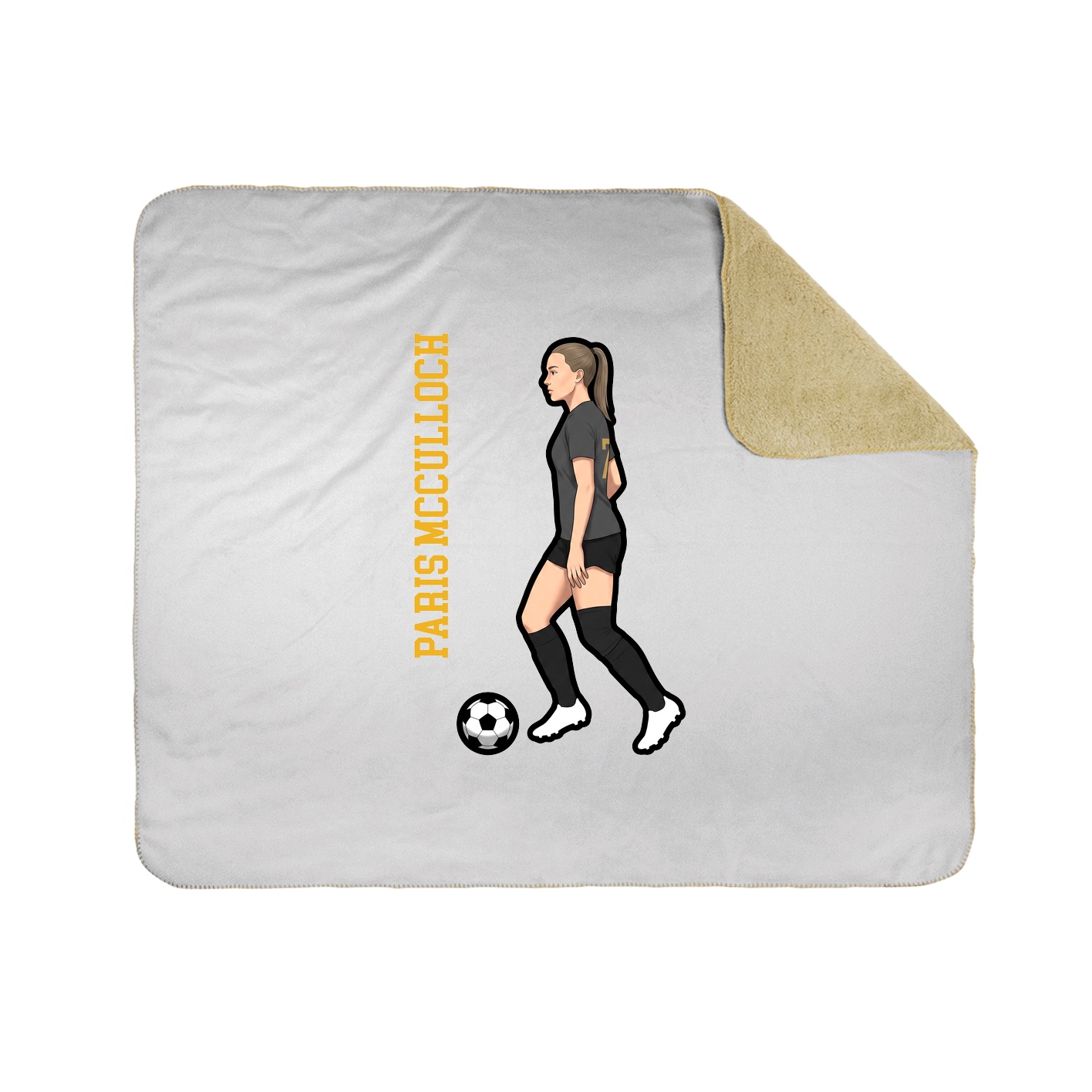 Throw Blanket — Name Vertical in White