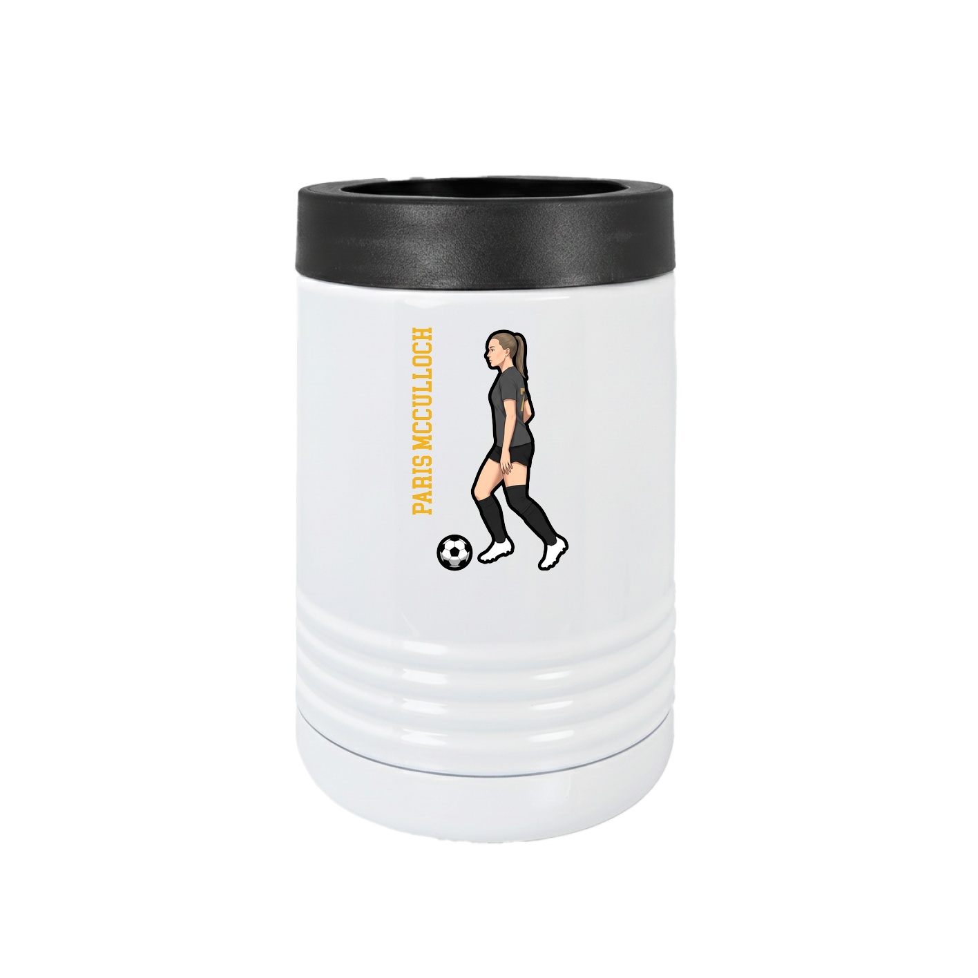 Beverage Holder — Name Vertical in White