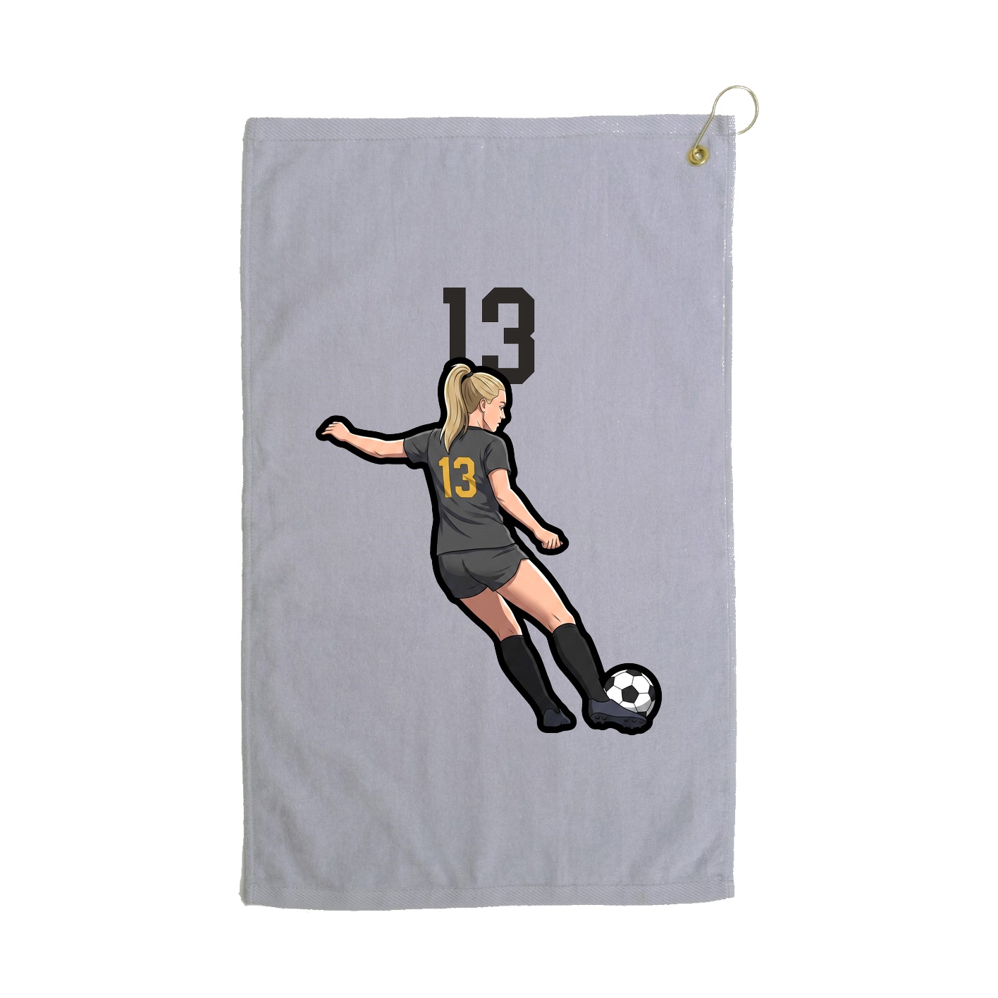 Golf Towel — Number Top in Grey