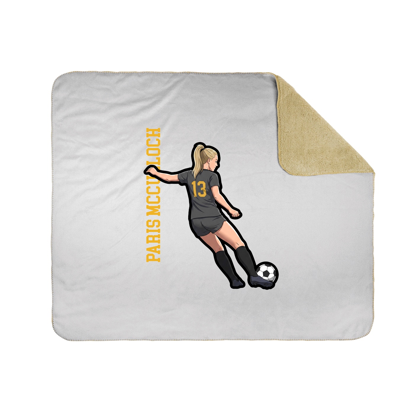 Throw Blanket — Name Vertical in White