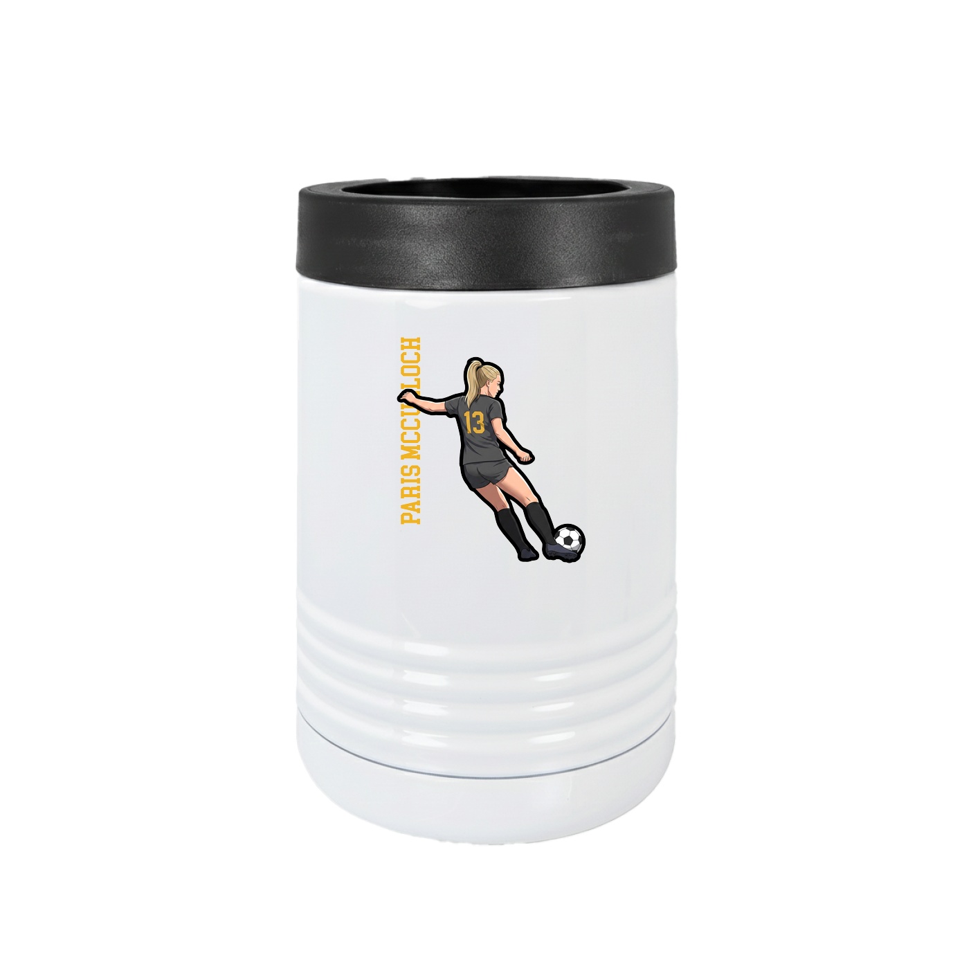 Beverage Holder — Name Vertical in White