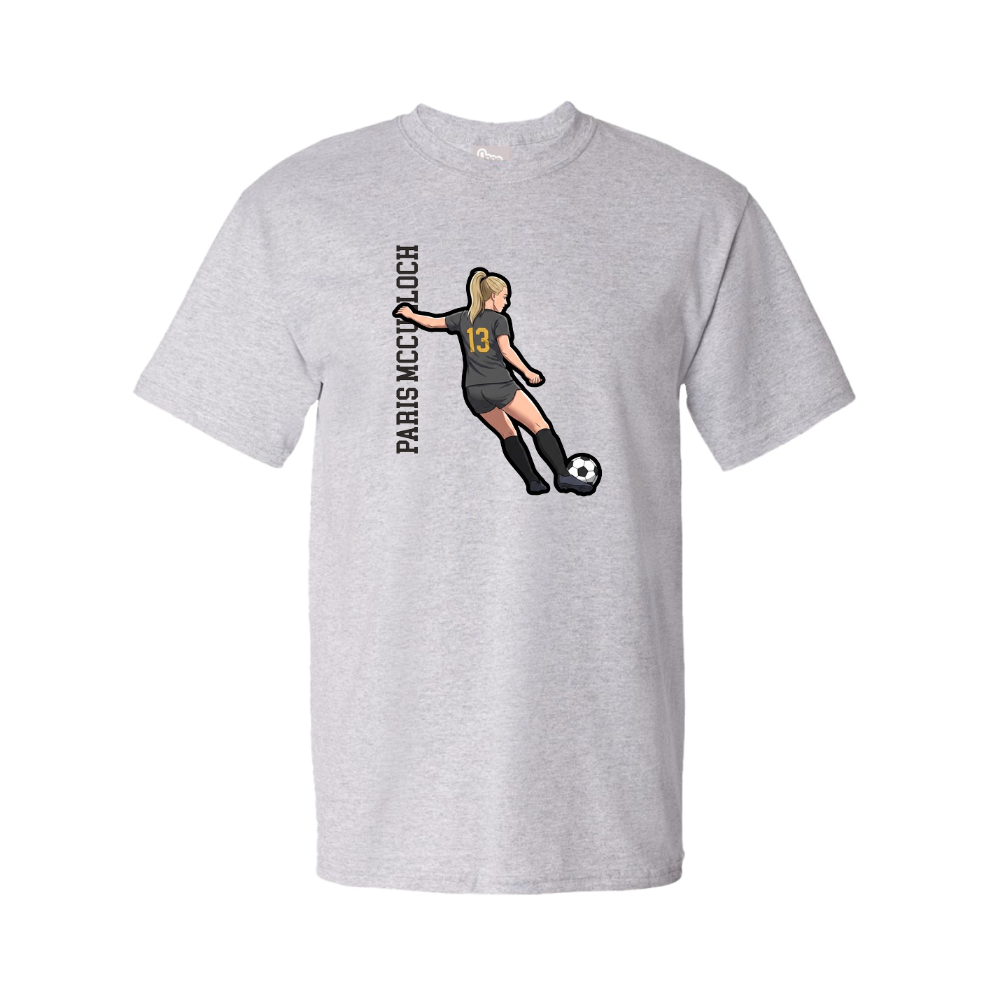 Tee — Name Vertical in Grey