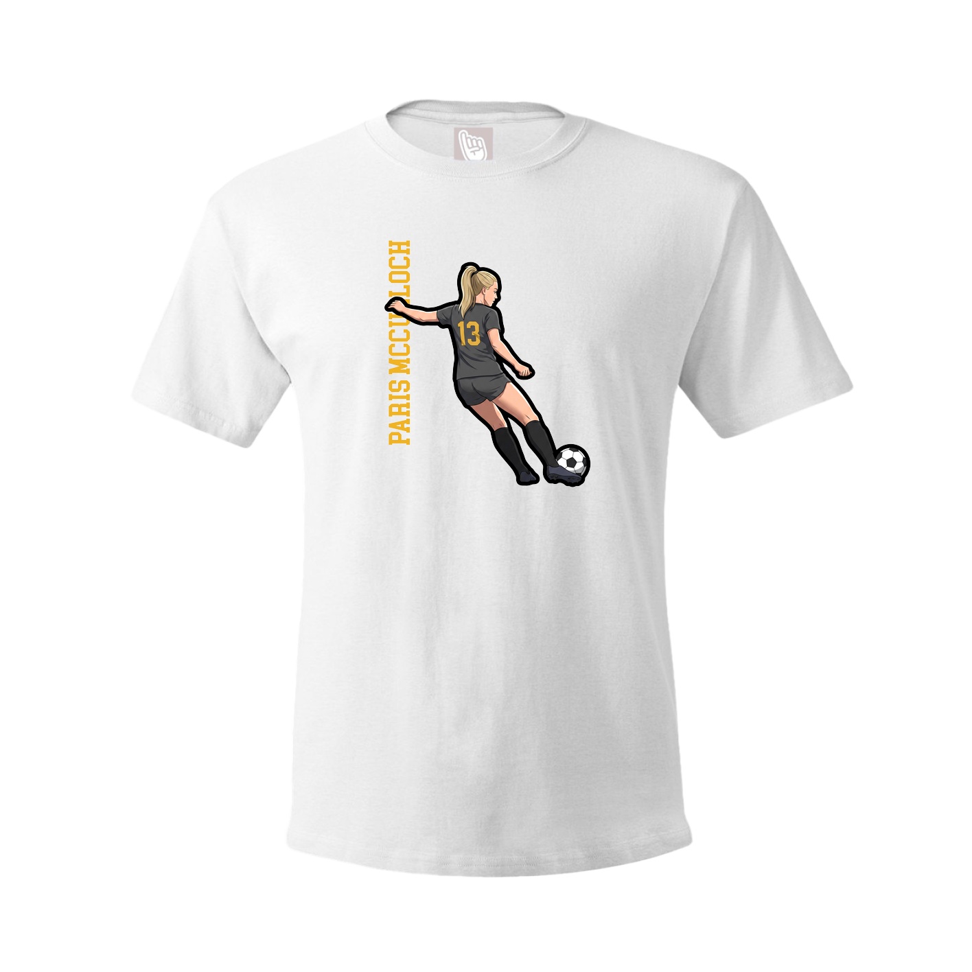 Tee — Name Vertical in White
