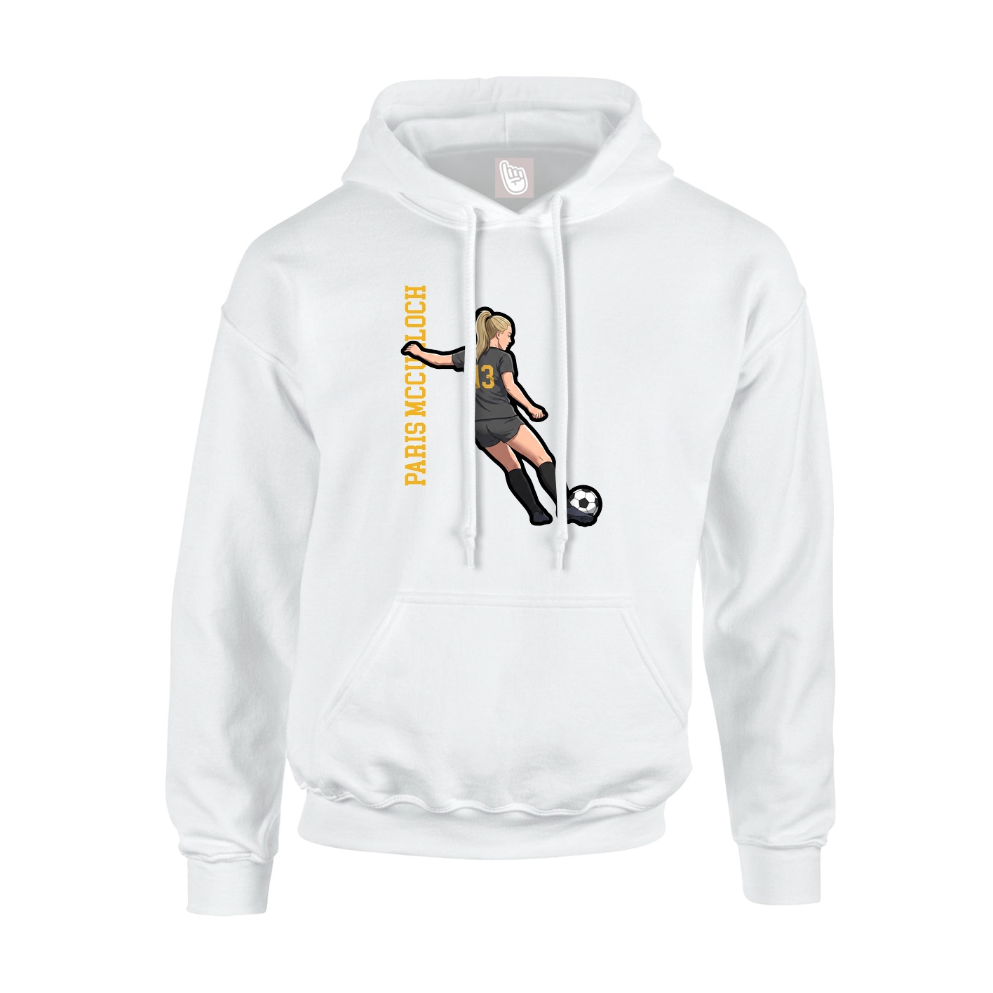 Hoodie — Name Vertical in White