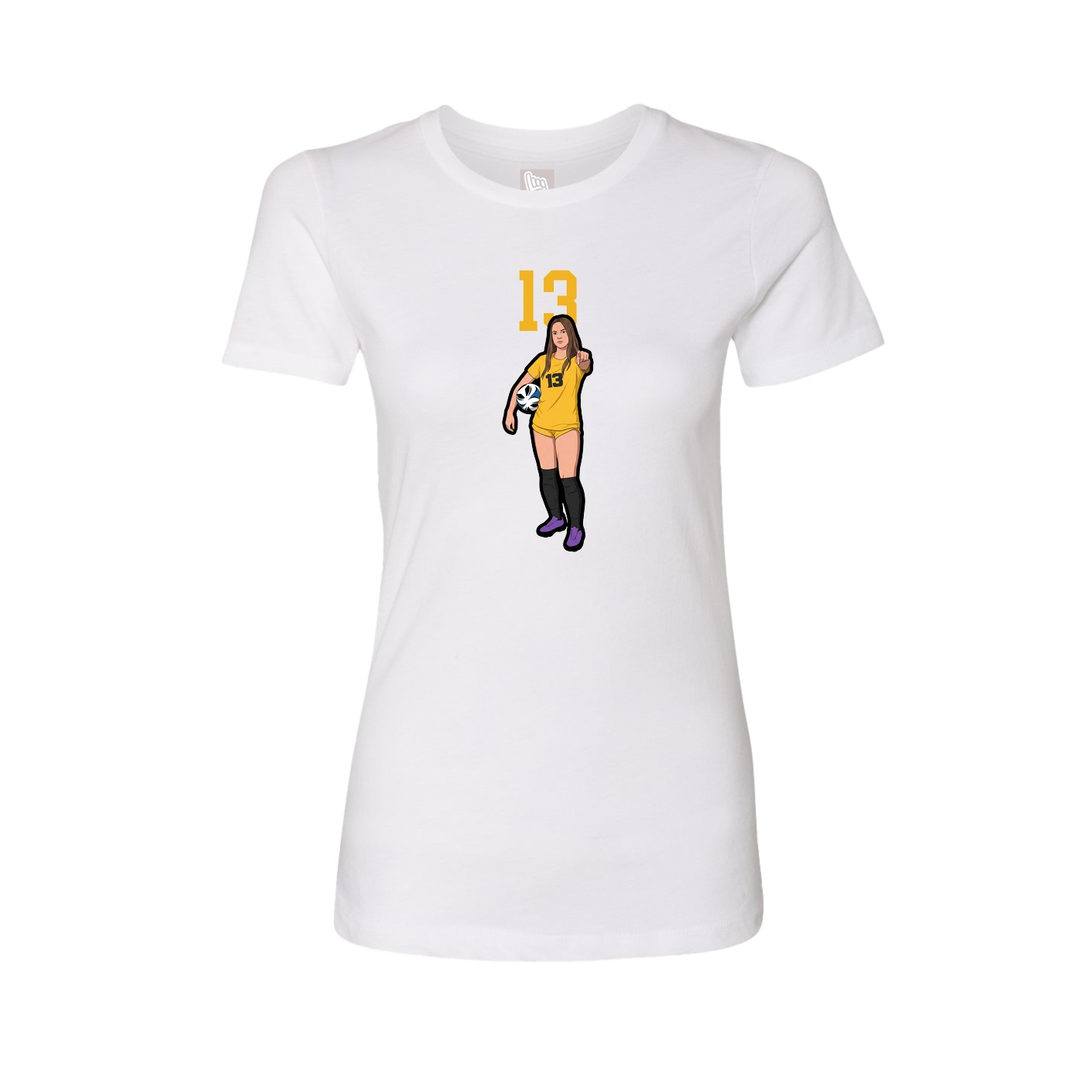 Fitted Women's Tee — Number Top in White
