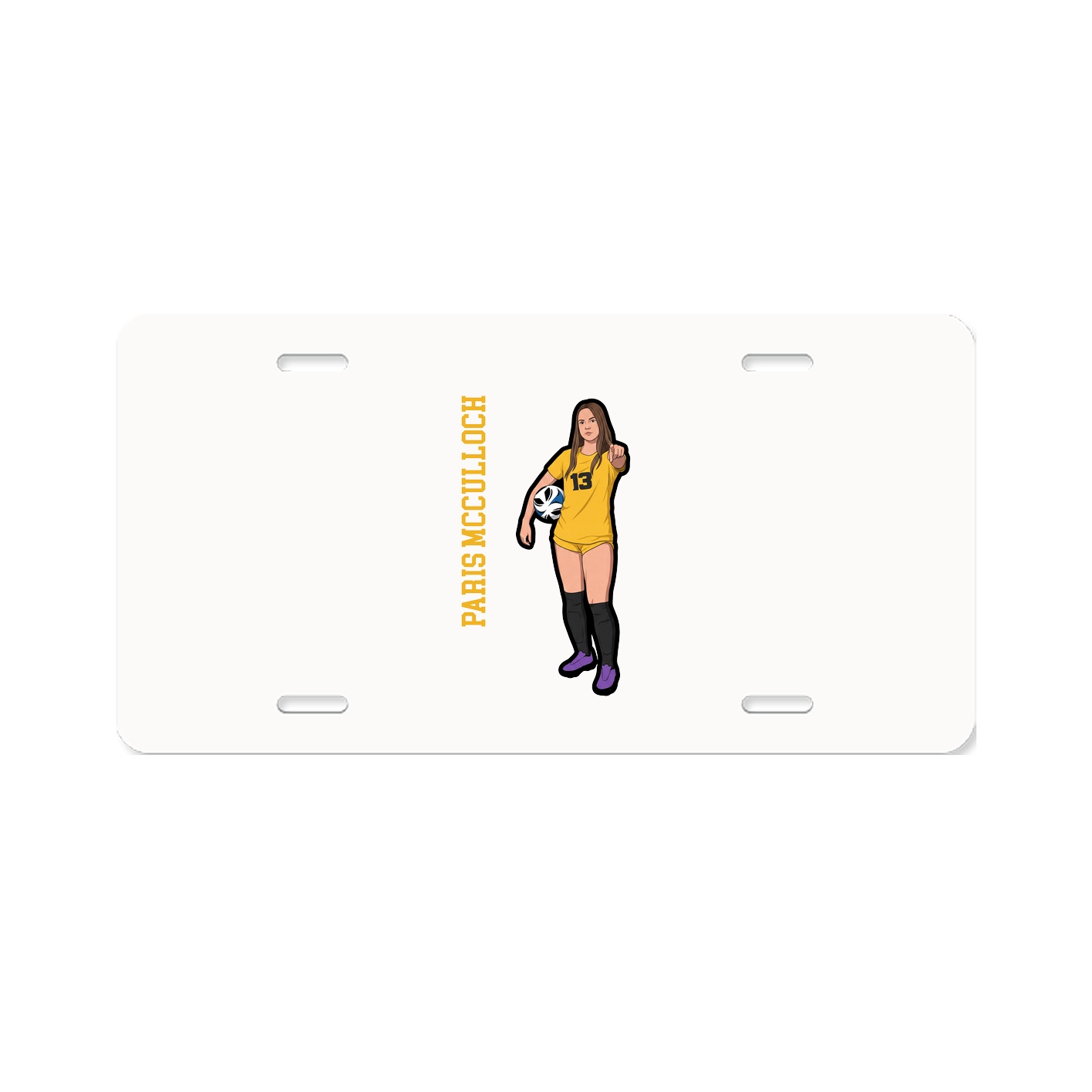 License Plate — Name Vertical in Classic