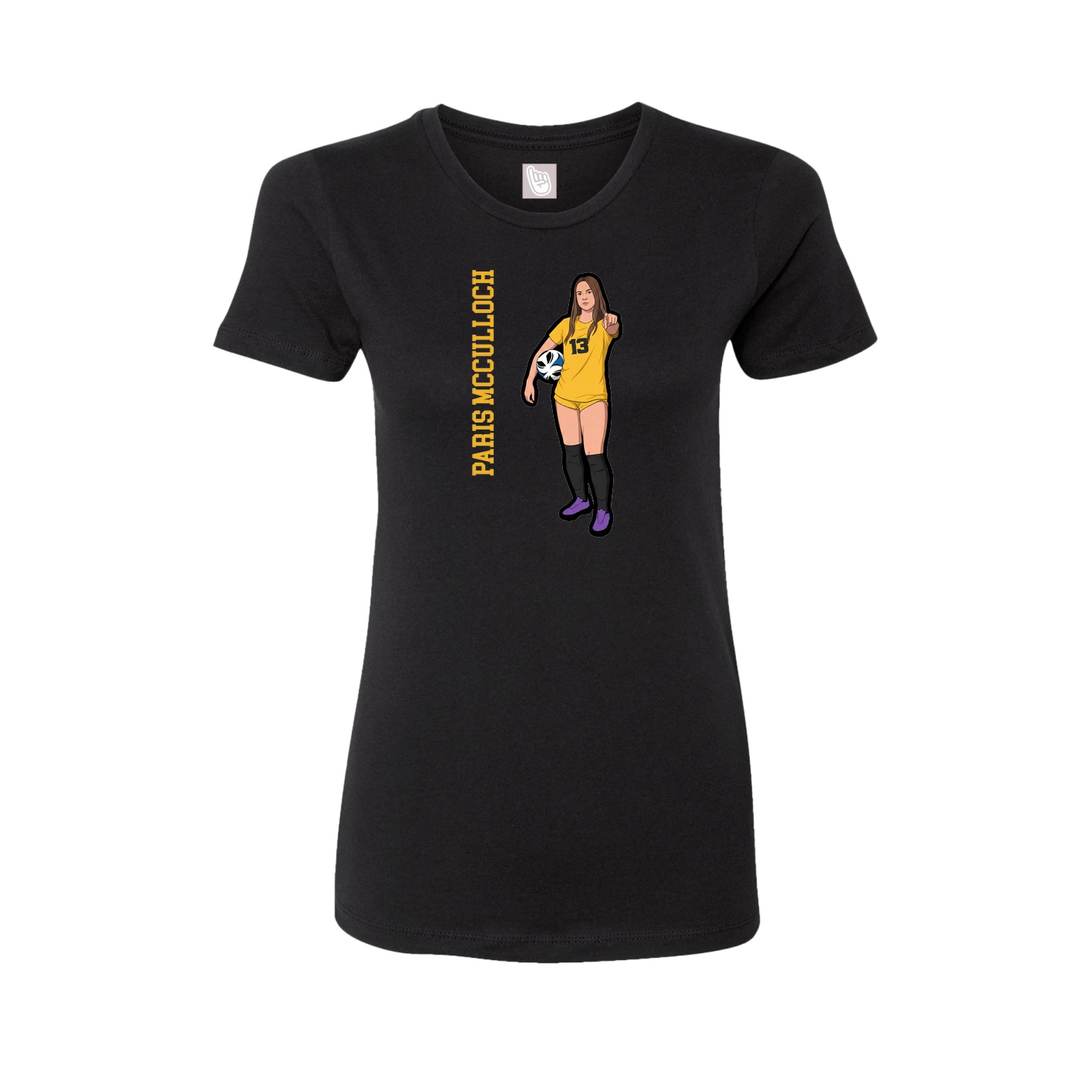 Womens Tee — Name Vertical in Black