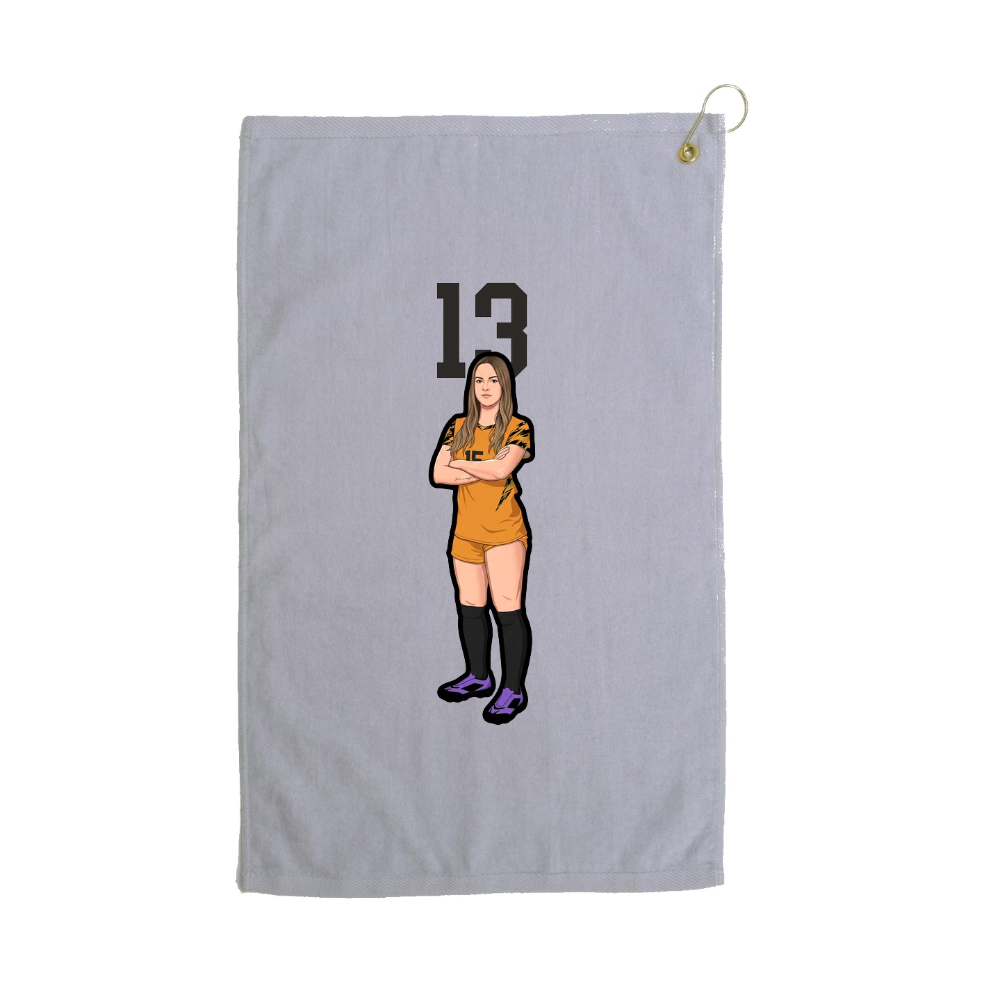Golf Towel — Number Top in Grey