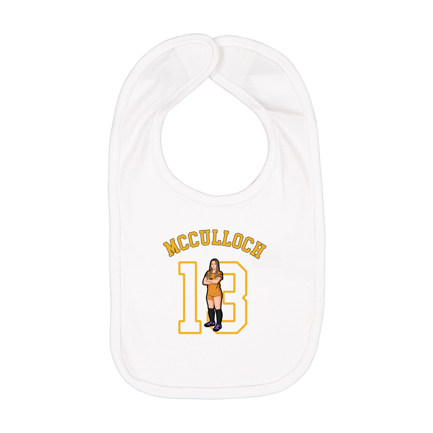 Infant Bib — Shirsey Arch in White