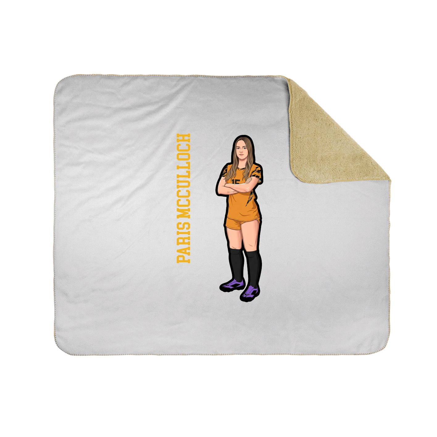 Throw Blanket — Name Vertical in White