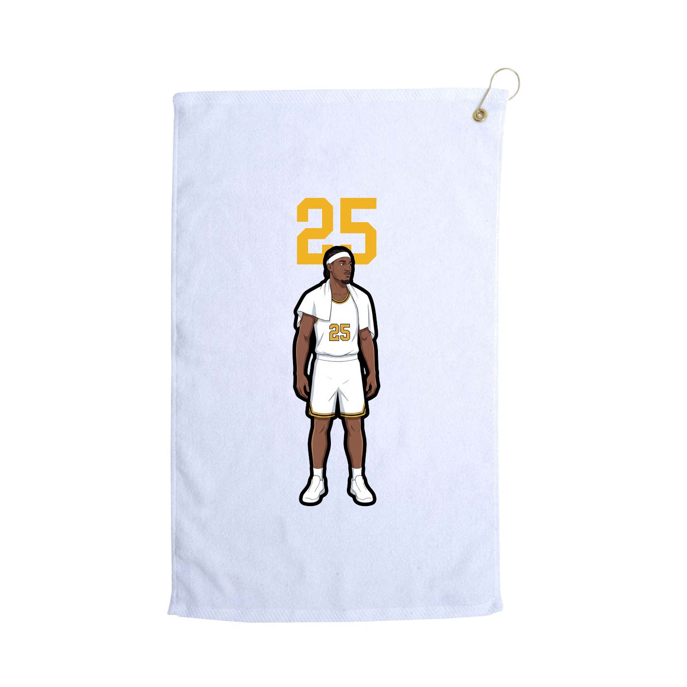 Golf Towel — Number Top in White