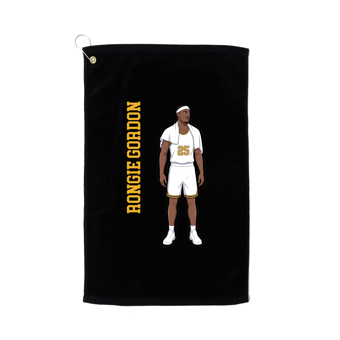 Golf Towel — Name Vertical in Black